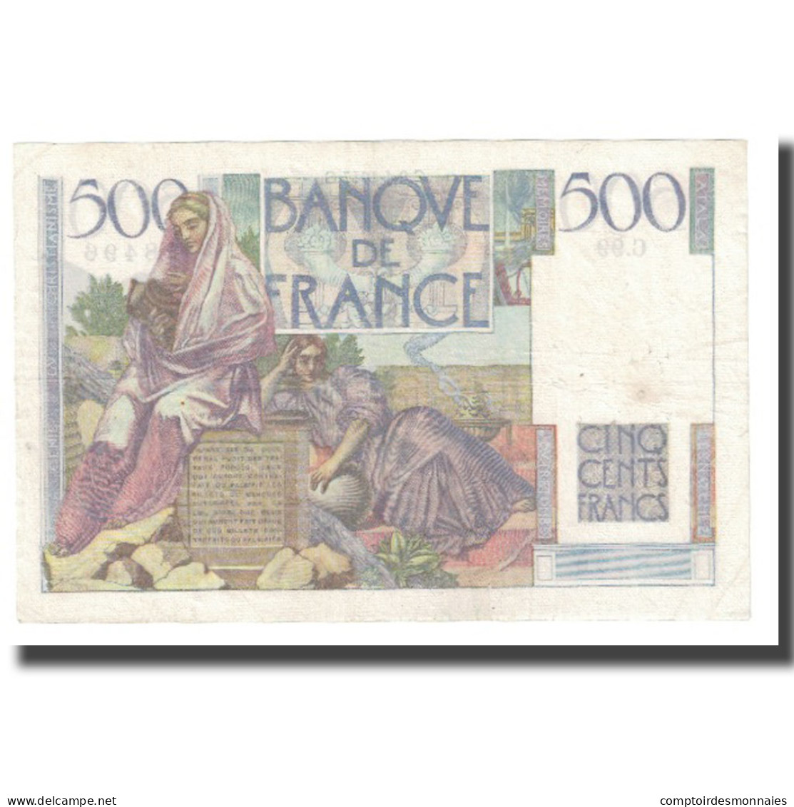 France, 500 Francs, Chateaubriand, 1947, BELIN ROUSSEAU GARGAM, 1947-01-09, TTB - 500 F 1945-1953 ''Chateaubriand''