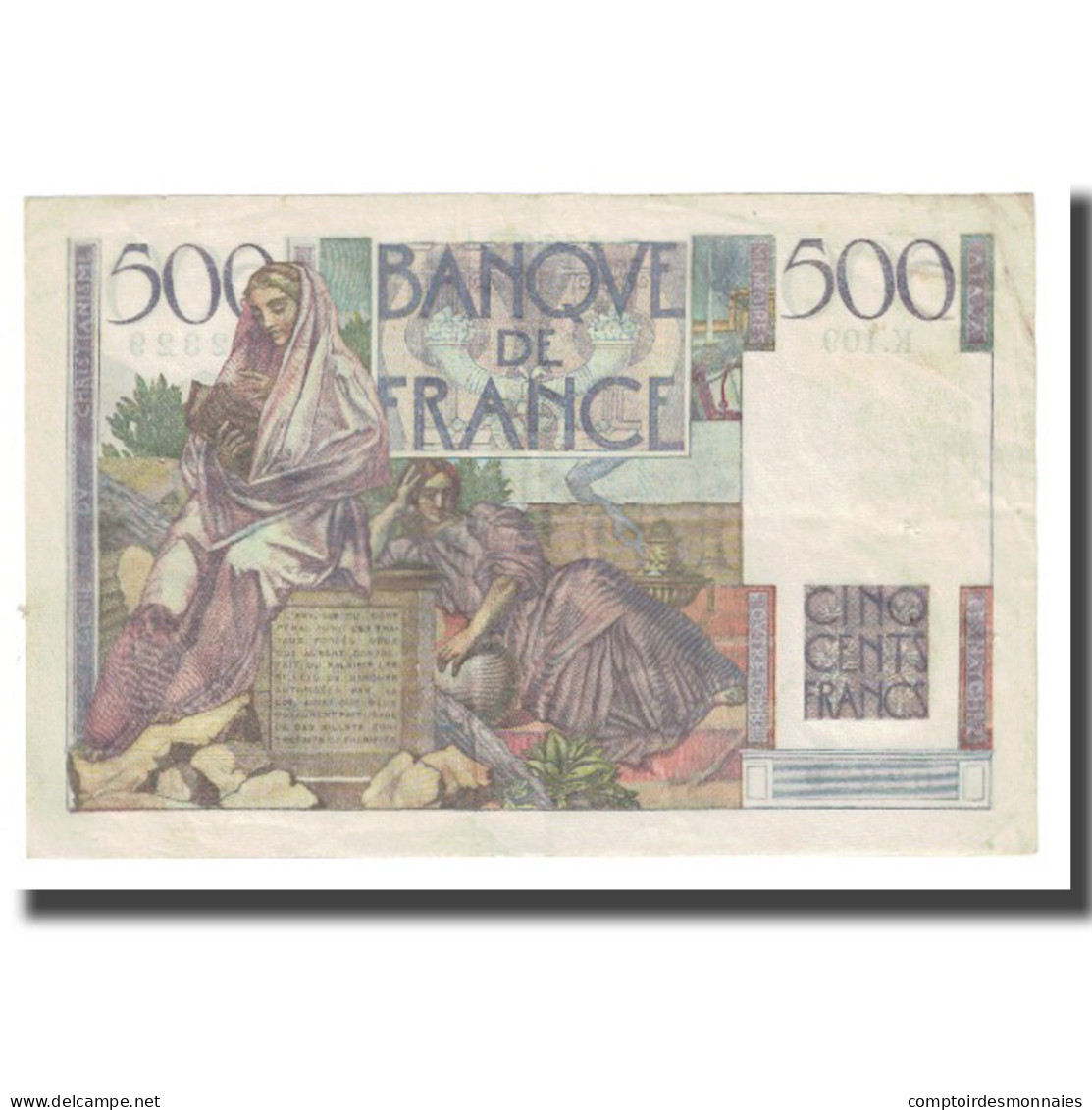 France, 500 Francs, Chateaubriand, 1952, BELIN ROUSSEAU GARGAM, 1952-07-03, TTB - 500 F 1945-1953 ''Chateaubriand''