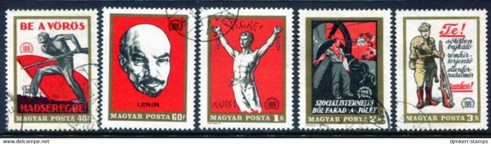 HUNGARY 1969 Soviet Republic Anniversaryused.  Michel 2486-90 - Oblitérés