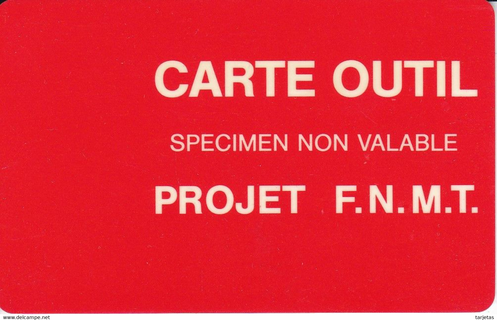 TARJETA CON CHIP DE CARTE OUTIL DE LA F.N.M.T. SPECIMEN NON VALABLE - Errori & Varietà