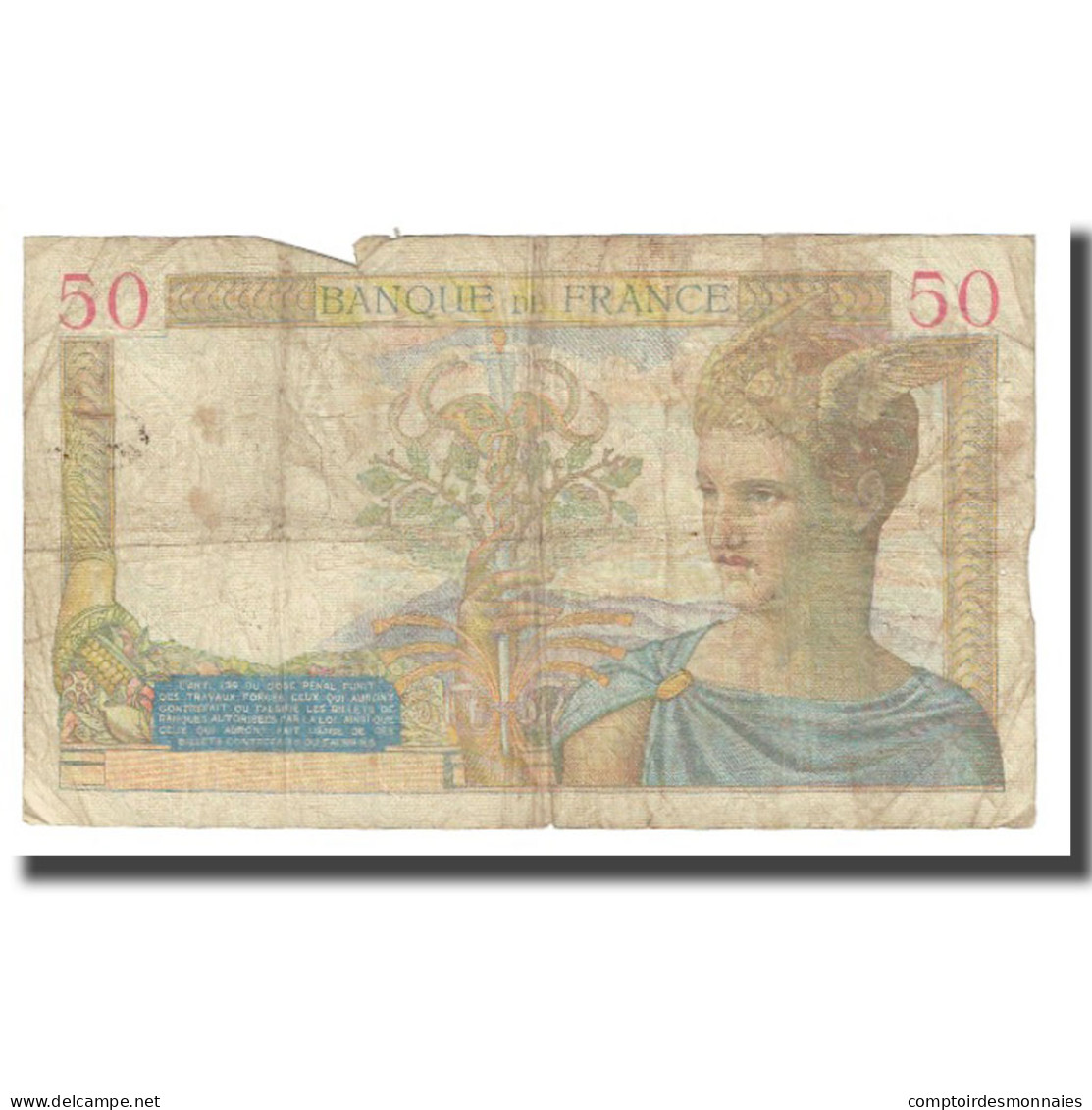 France, 50 Francs, Cérès, 1935, P. Rousseau And R. Favre-Gilly, 1935-09-12 - 50 F 1934-1940 ''Cérès''