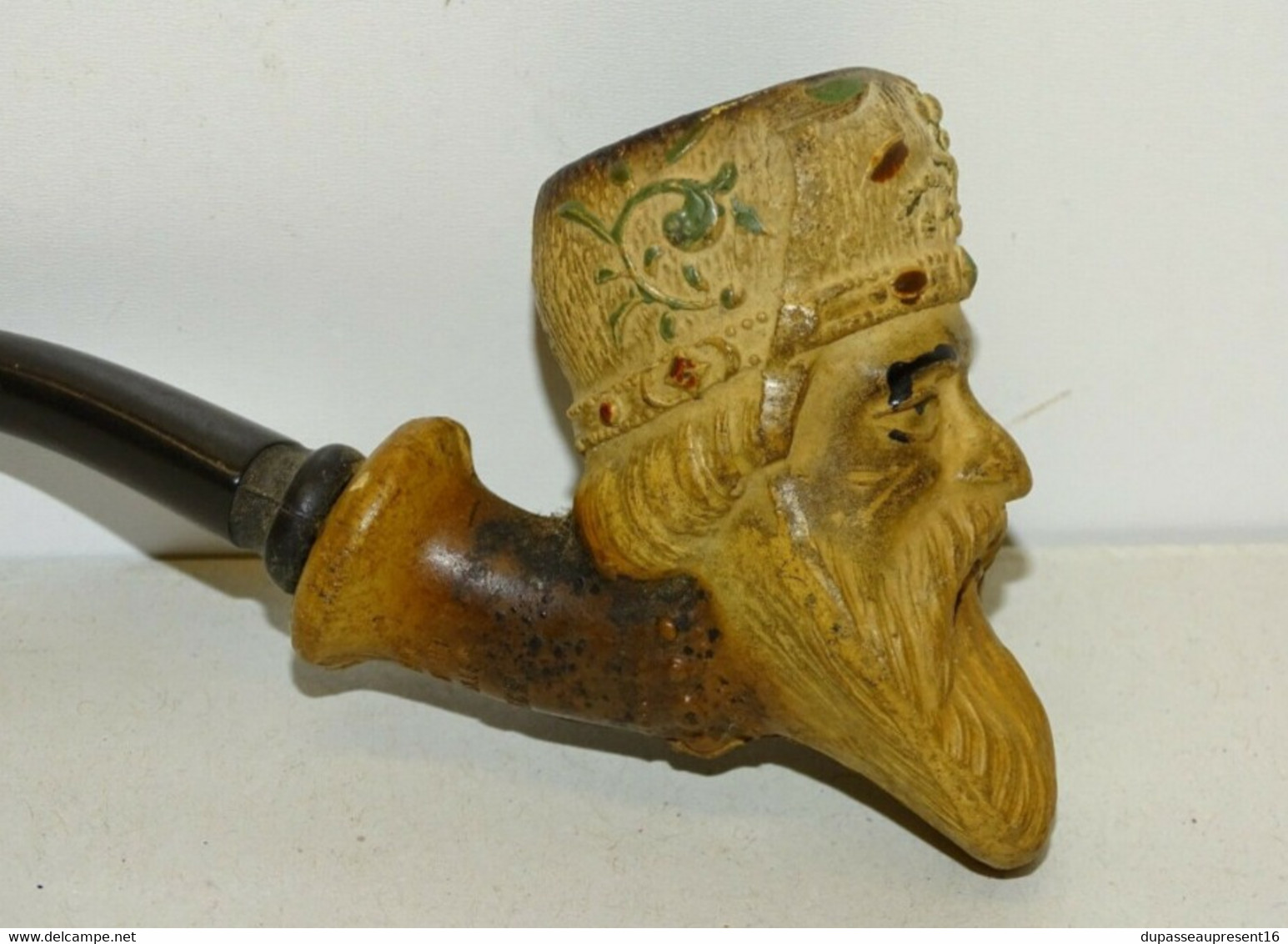 BELLE ANCIENNE PIPE HIPPOLITE LEON BONNAUD N° 118 MARSEILLE FRANCE Terre cuite COLLECTION OBJETS DU FUMEUR VITRINE