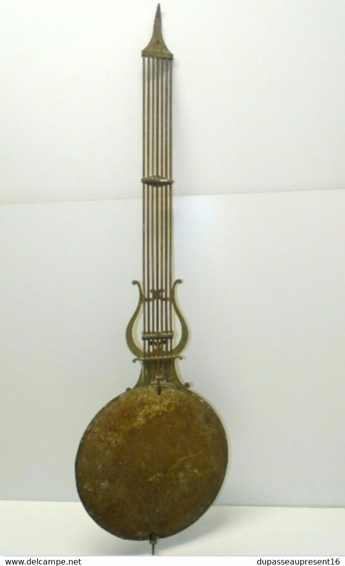 ANCIEN BALANCIER LYRE MOUVEMENT PENDULE COMTOISE JUS DE GRENIER CLOCK XIXe Déco