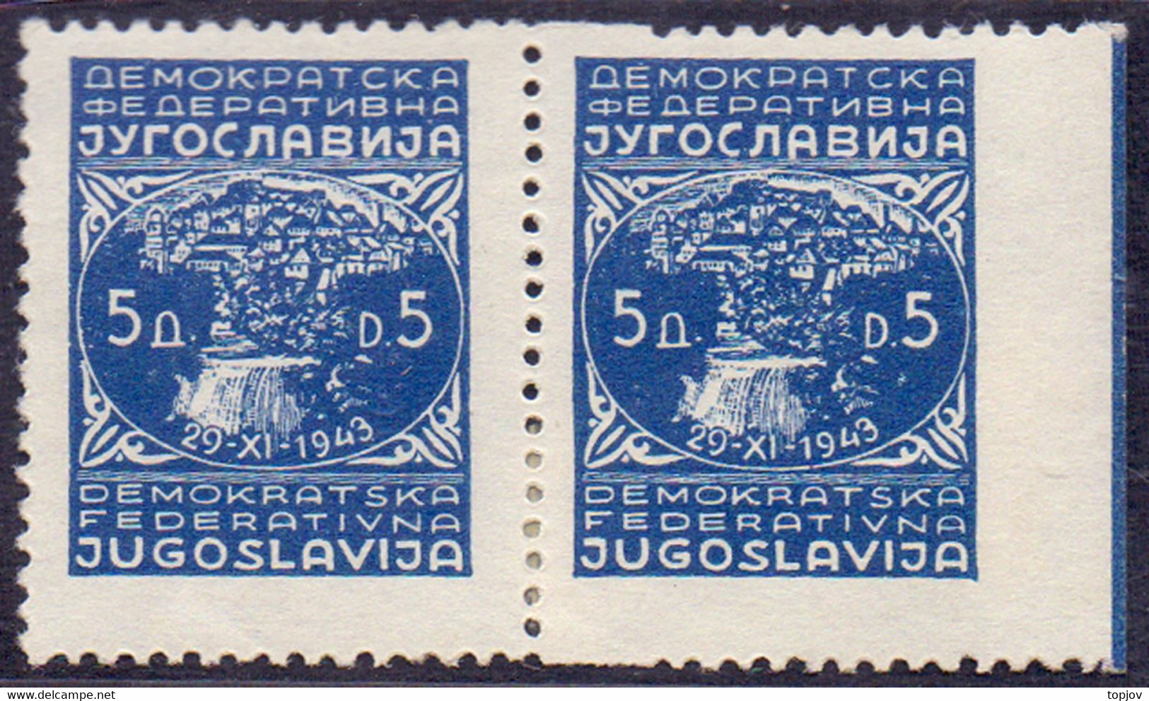 JUGOSLAVIA  - JAJCE LEFT  IMPERF.  - **MNH - 1947 - EXTRA RARE - Imperforates, Proofs & Errors