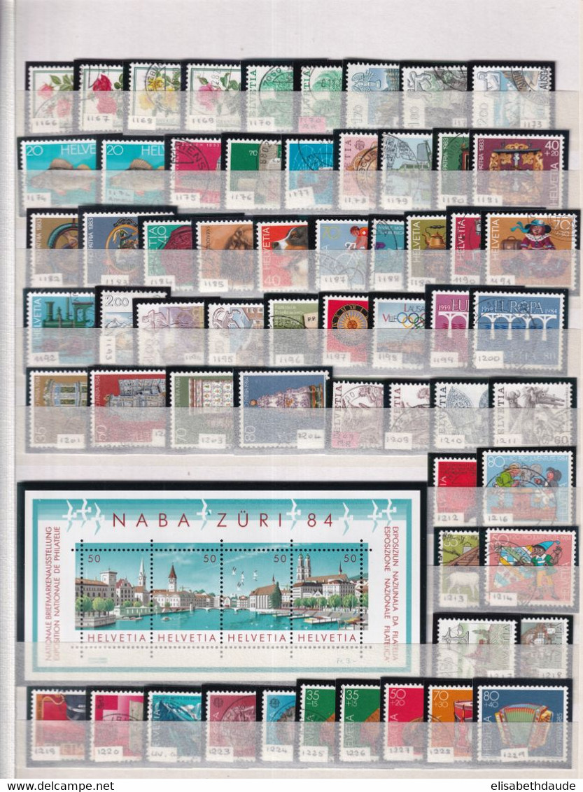 SUISSE -1972/1999 - PRIX DISCOUNT ! COLLECTION TRES FOURNIE OBLITEREE NOMBREUSES VARIETES ! YVERT N°895/1636 -12 PAGES ! - Collections