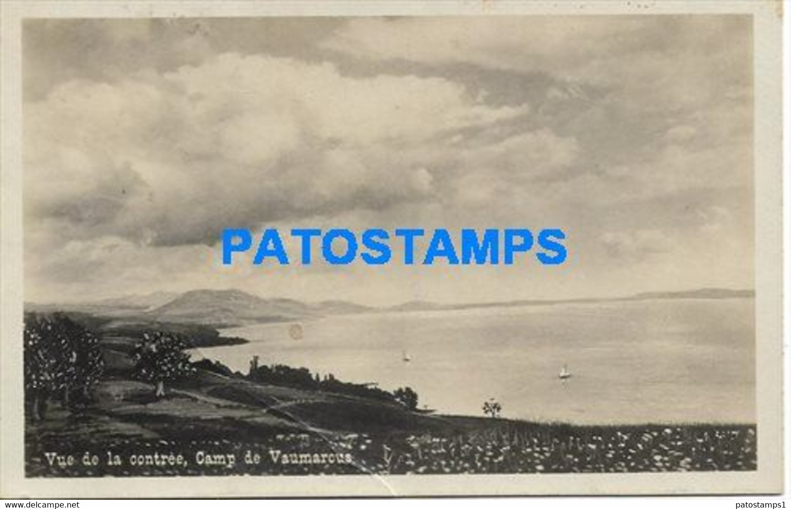 164511 SWITZERLAND CAMP DE VAUMARCUS VIEW PARTIAL CIRCULATED TO ARGENTINA POSTAL POSTCARD - Vaumarcus