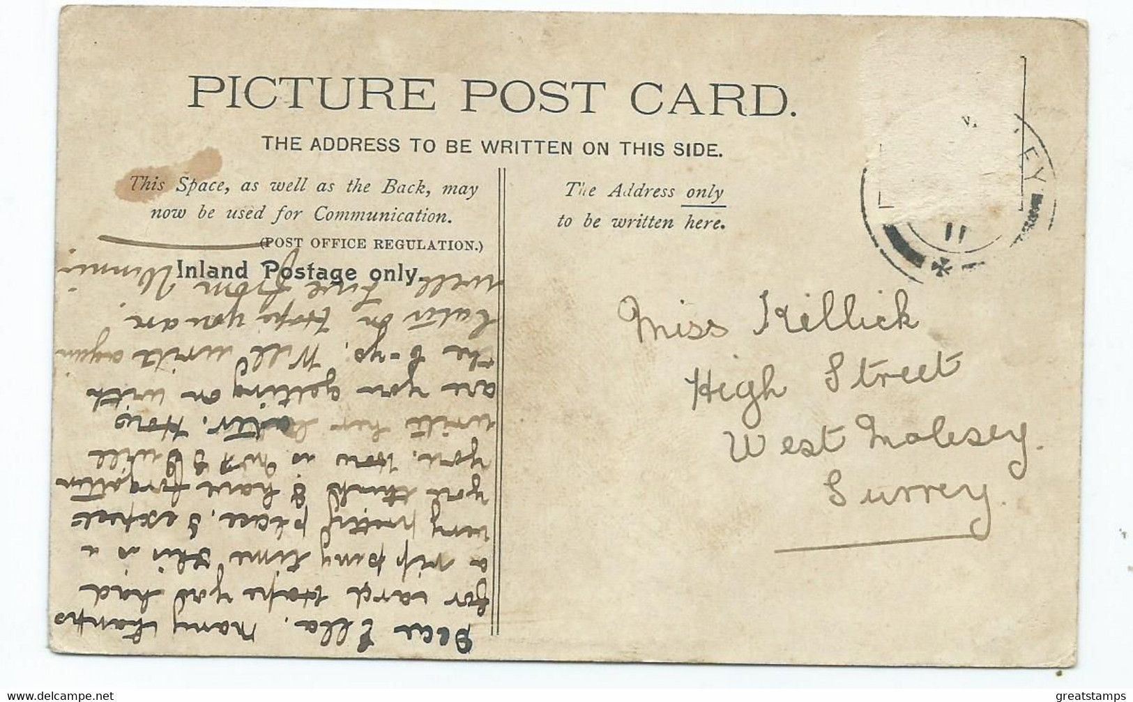 Wales Postcard  Dolgelly Precipiece Walk Posted 1911 No Stamp Mountains - Merionethshire