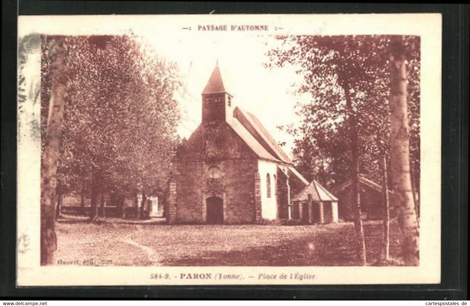 CPA Paron, Place De L'Église - Paron