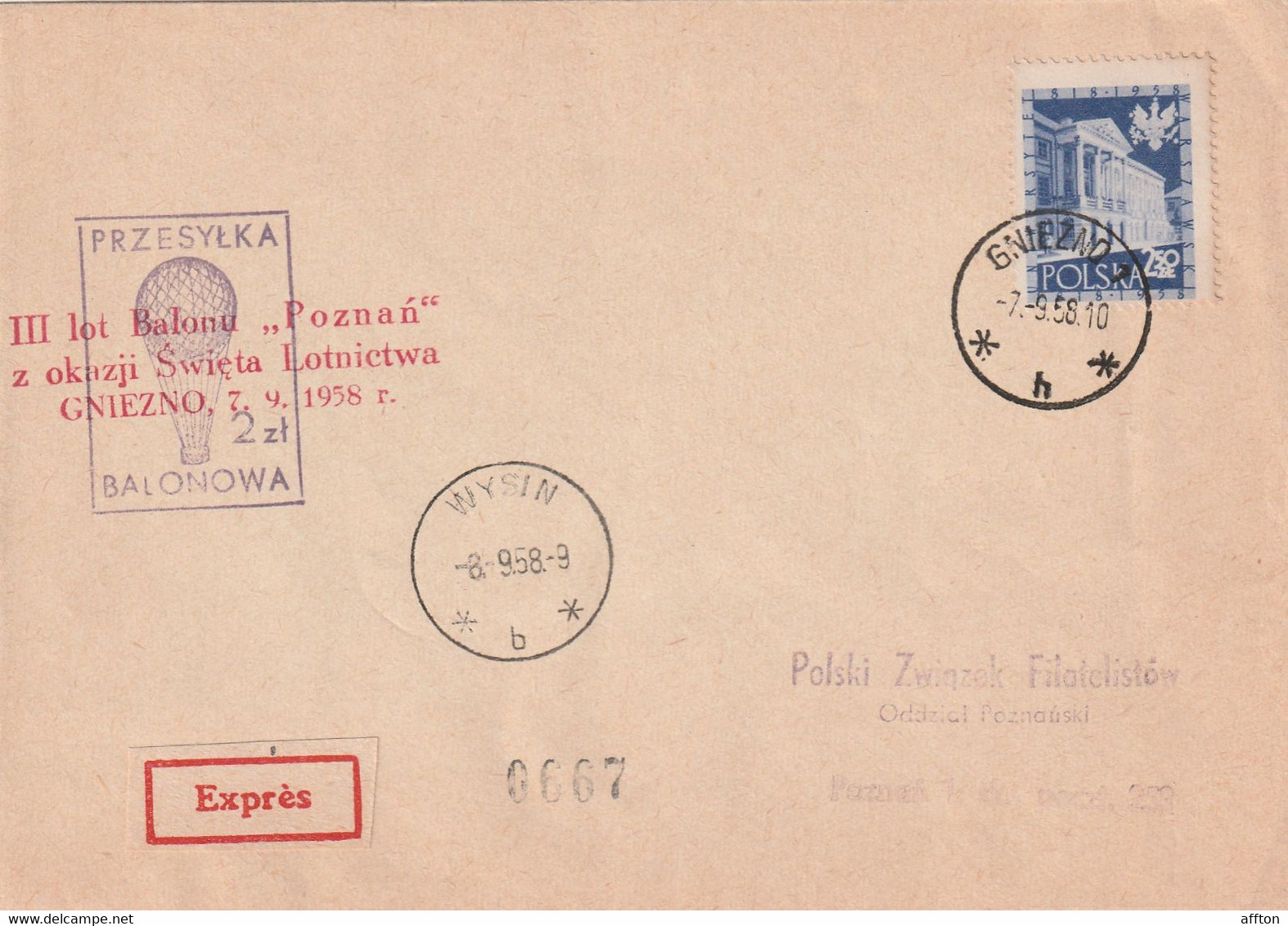 Poland 1958 Cover Mailed - Balloons