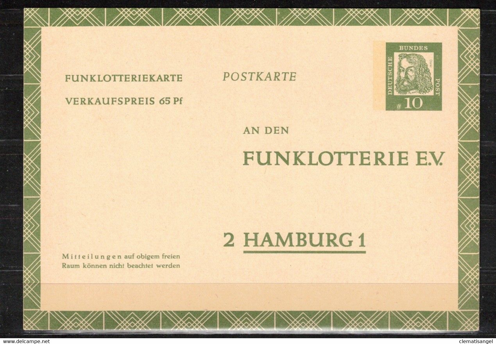 125d * BUNDESREPUBLIK * GANZSACHE * FUNKLOTTERIE MIT DÜRER * POSTFRISCH **! - Cartes Postales Privées - Neuves