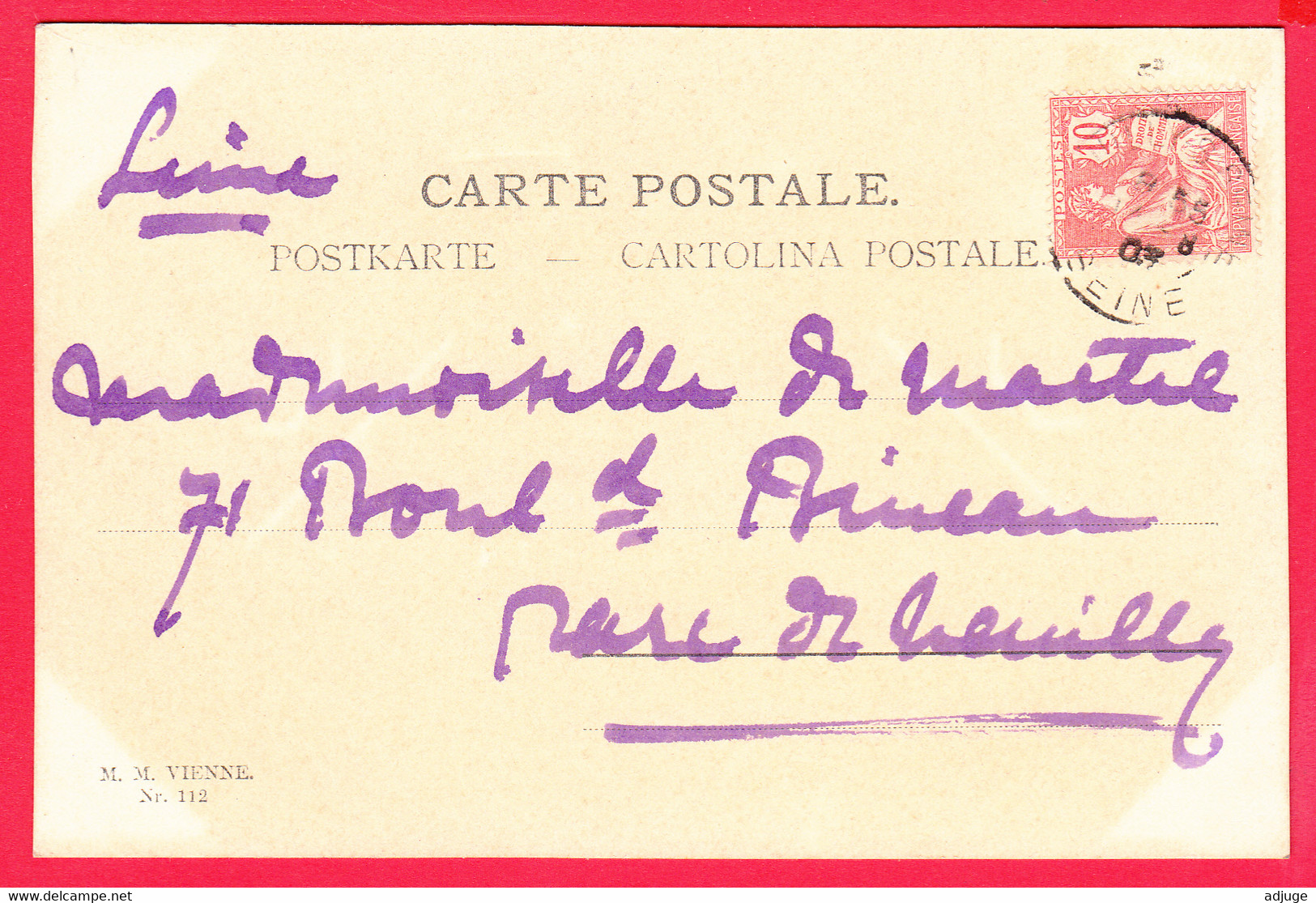 CPA-Art Nouveau - Viennoise - WICHERA N° 112-Femme élégante - Chapeau Bleu Pale Belle Colorisation*SUP 2 SCANS - Wichera