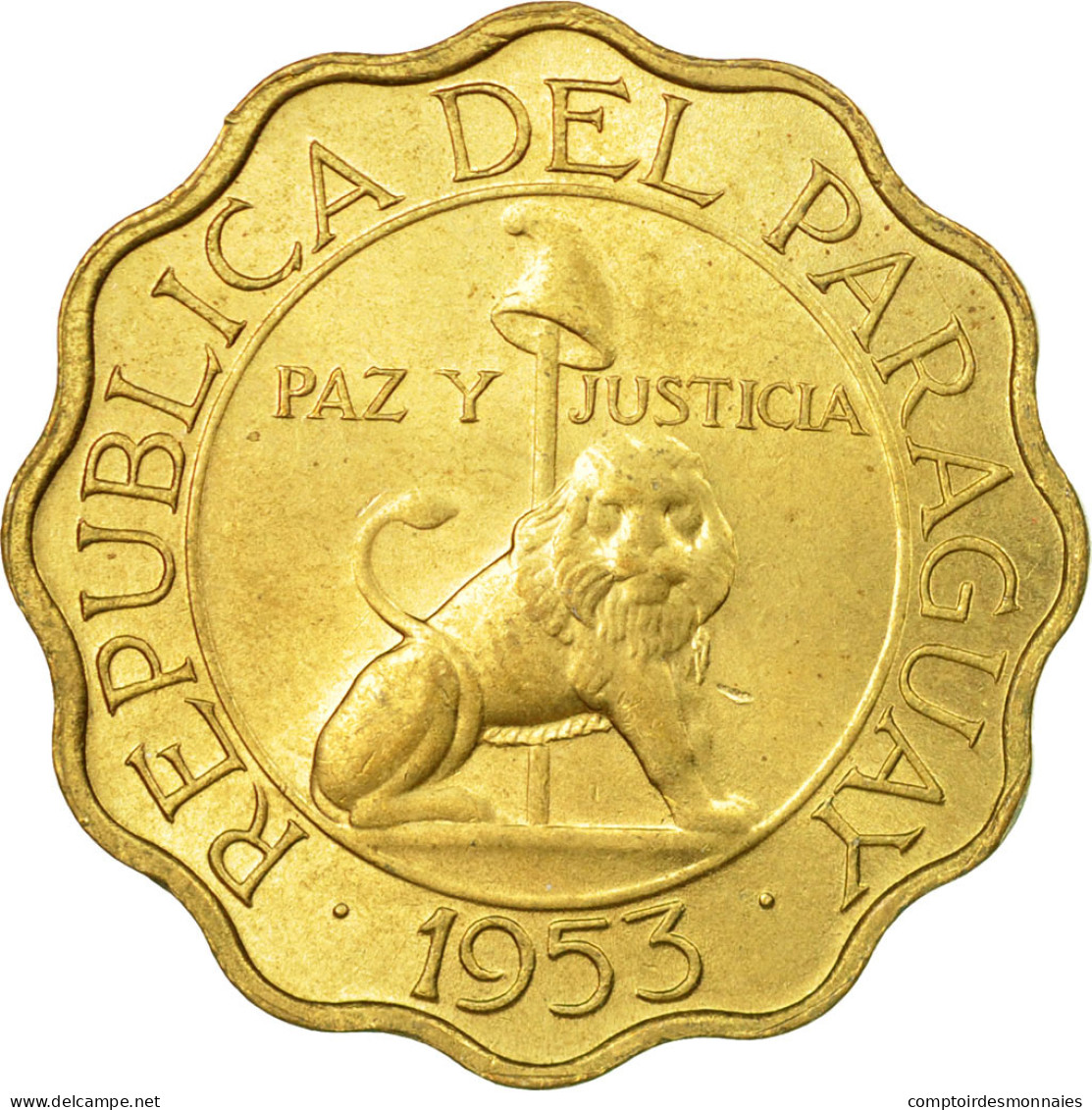 Monnaie, Paraguay, 25 Centimos, 1953, TTB, Aluminum-Bronze, KM:27 - Paraguay