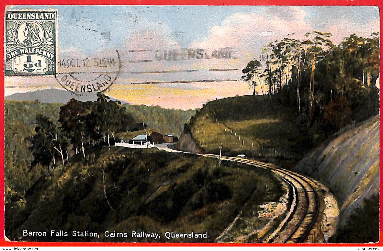 Aa3704 - AUSTRALIA Queensland - Postal History - POSTCARD To USA Train Station 1912 - Cartas & Documentos