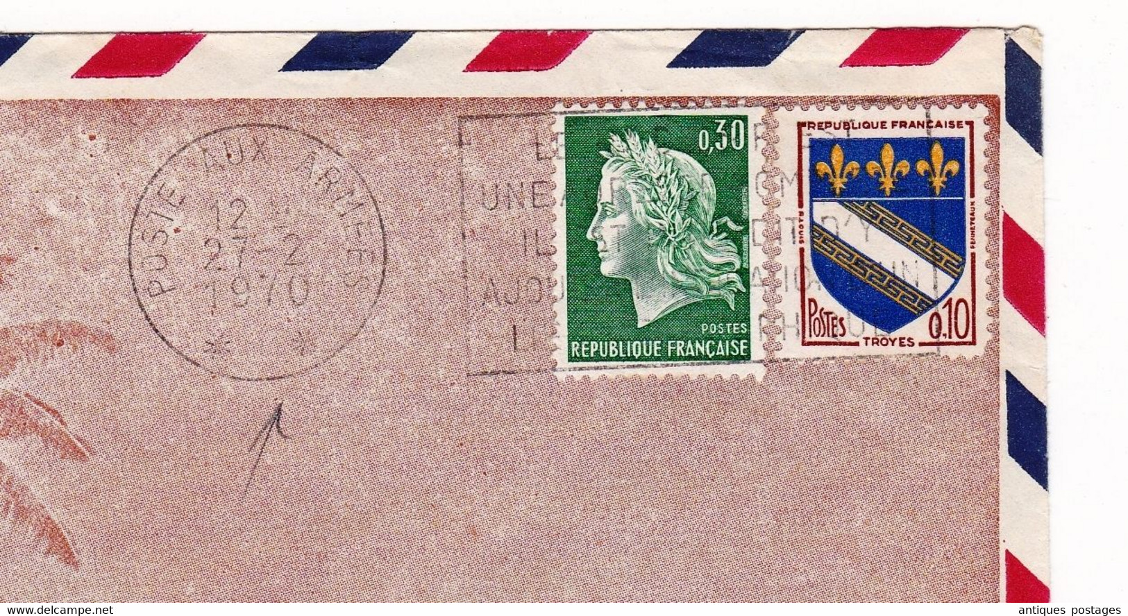 Lettre 1970 Tahiti Secteur Postal Militaire 91417 Perle Du Pacifique Poste Aux Armées Iwuy Nord - Briefe U. Dokumente