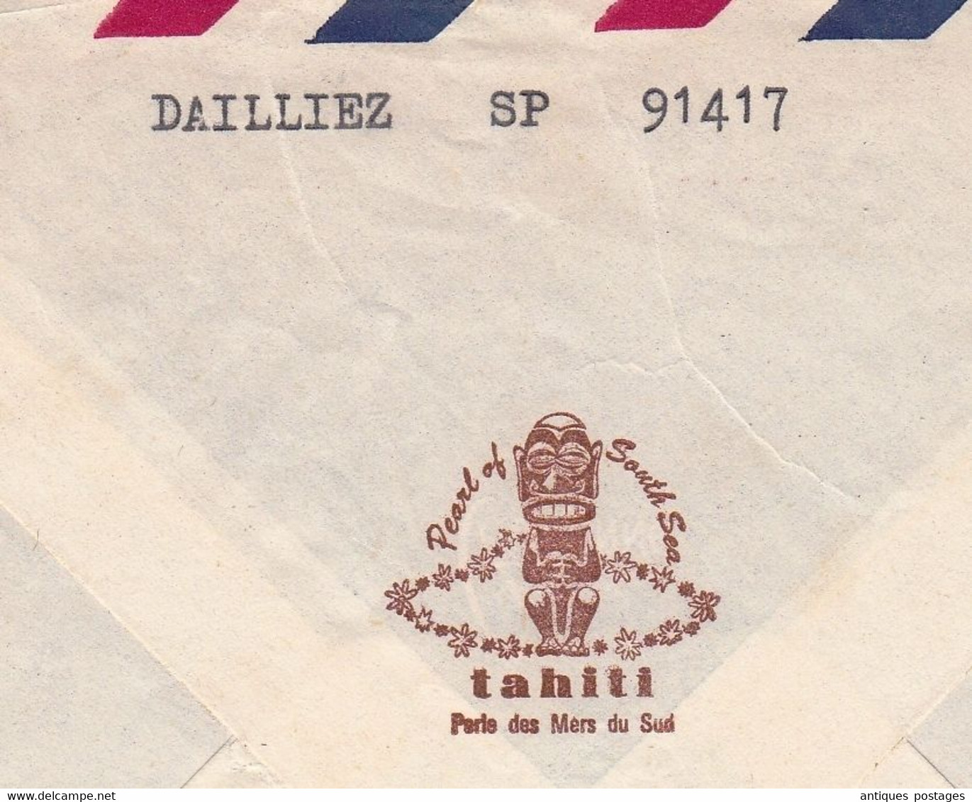 Lettre 1970 Tahiti Secteur Postal Militaire 91417 Perle Du Pacifique Poste Aux Armées Iwuy Nord - Lettres & Documents