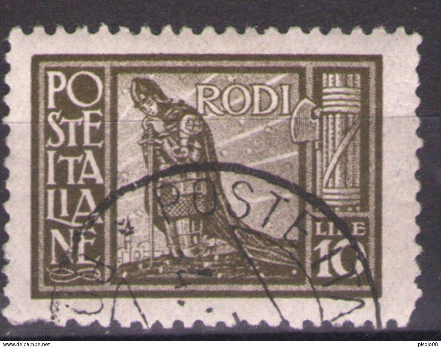 EGEO 1929 PITTORICA DENT. 11 10 LIRE USATO - Ägäis (Aut. Reg.)