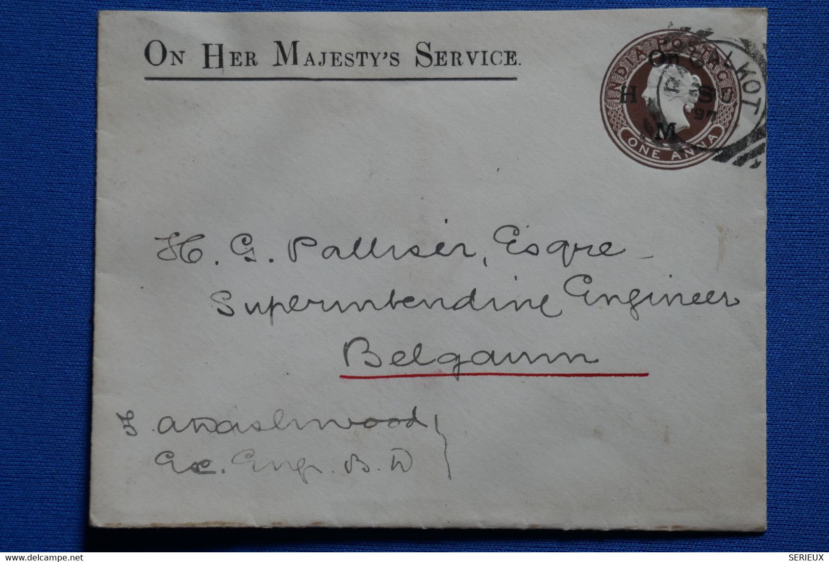 W5 INDIA BELLE LETTRE  RARE    1897 ON HER MAJESTY S  VOYAGEE BELGAM +  AFFRANCHISSEMENT INTERESSANT - 1882-1901 Impero