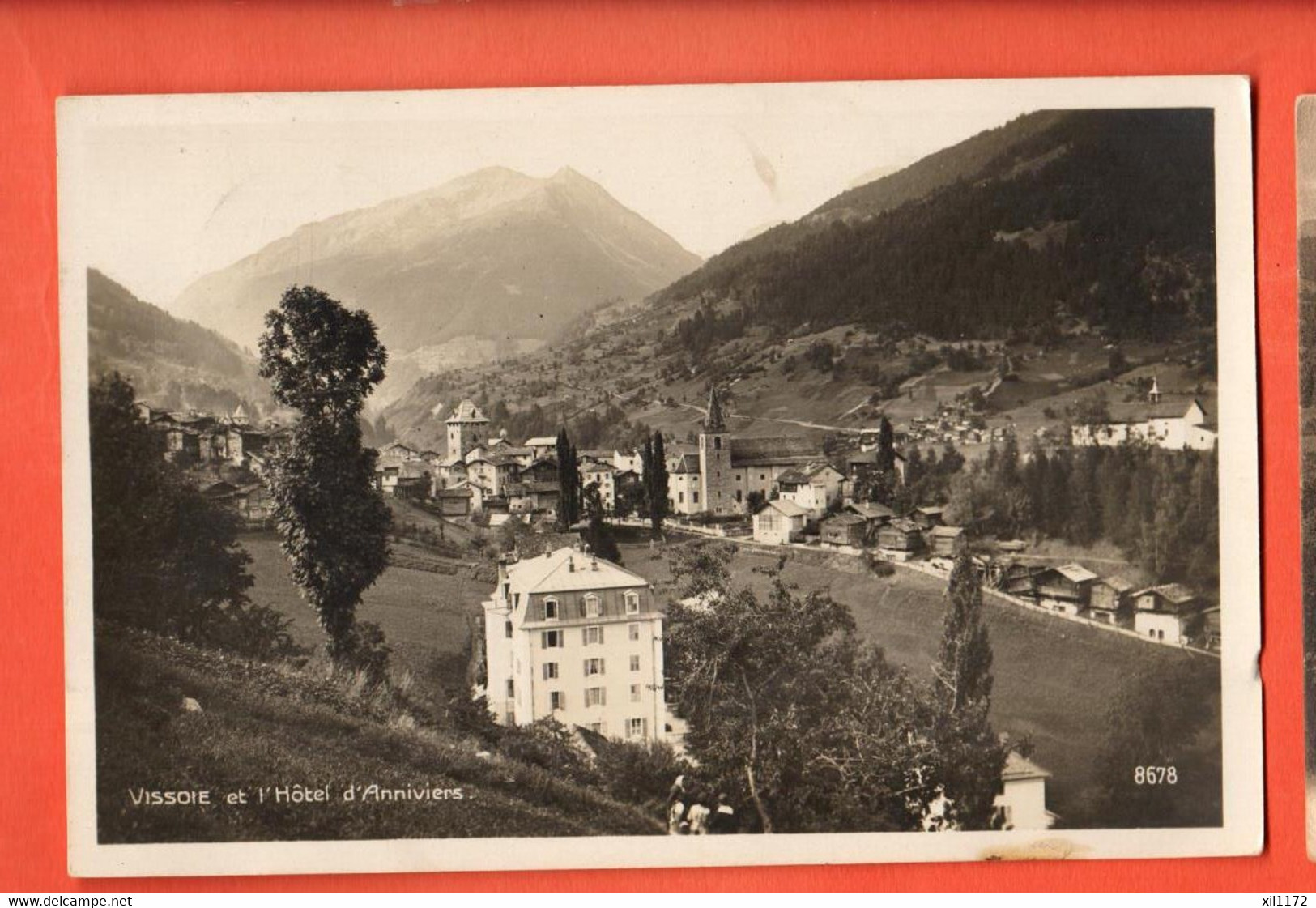 ZPD-02 Vissoie Et L'Hôtel Anniviers  Circulé 1927. Perrochet 8678 - Anniviers