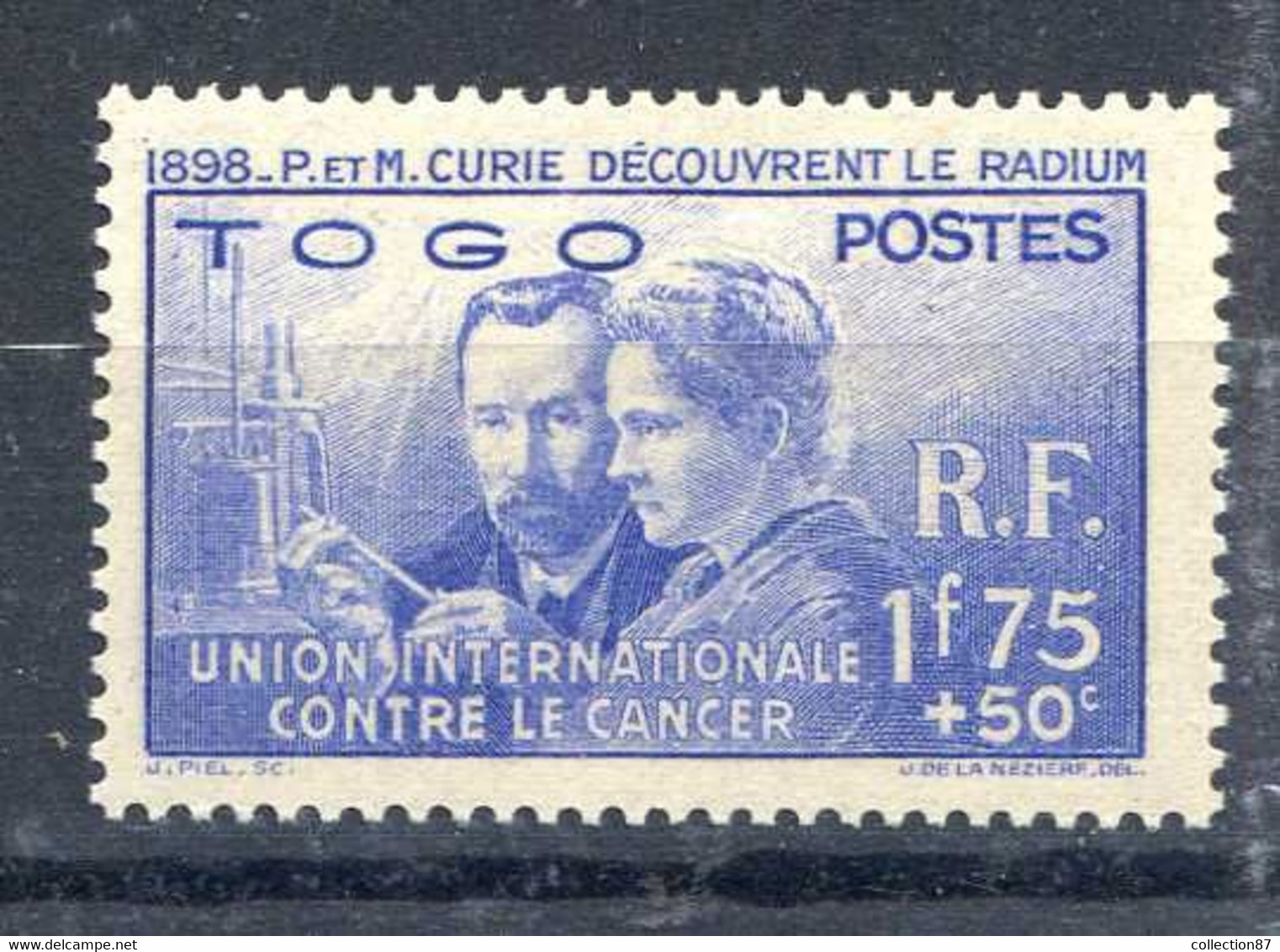 TOGO * < PIERRE Et MARIE CURIE  1938 -- DECOUVRE Le RADIUM En 1898 - 1938 Pierre Et Marie Curie