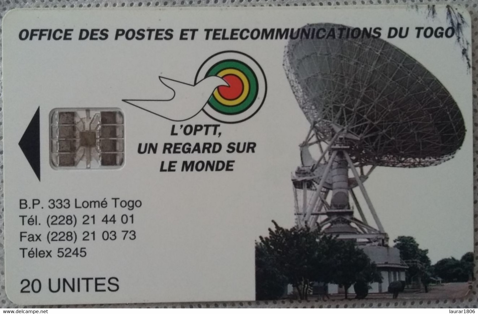 TELECARTE PHONECARD - TOGO - OPTT - ANTENNE PARABOLIQUE SATELLITE - SC7 - 20u - EC - Togo