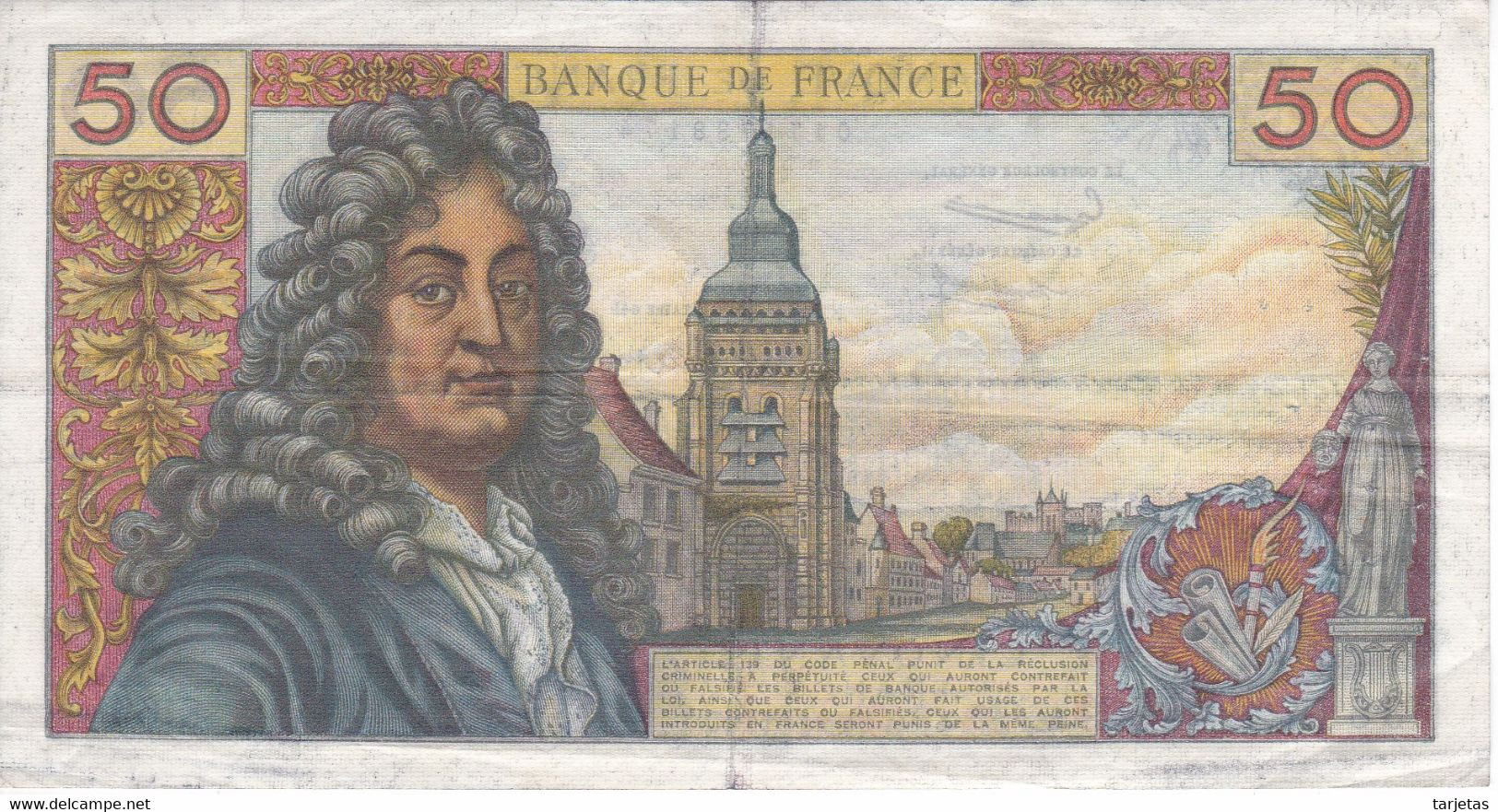 BILLETE DE FRANCIA DE 50 FRANCS DEL 11-7-1963  (BANKNOTE) - 50 F 1962-1976 ''Racine''