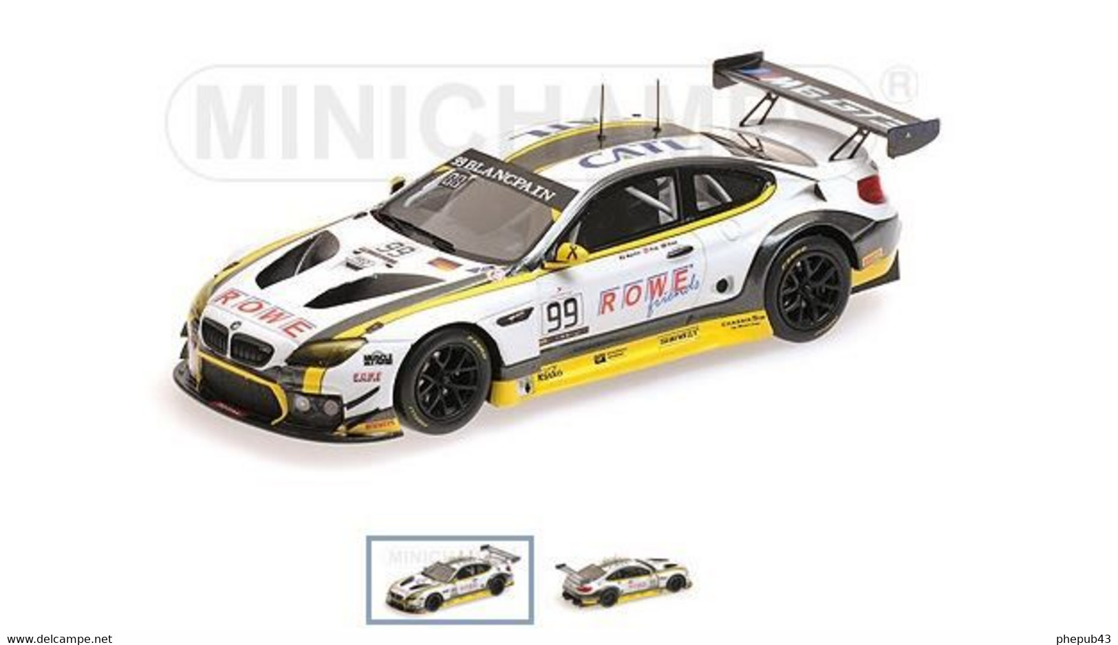 BMW M6 GT3 - Rowe Racing - Maxime Martin/Eng/Sims - 1st 24h Spa 2016 #99 - Minichamps - Minichamps