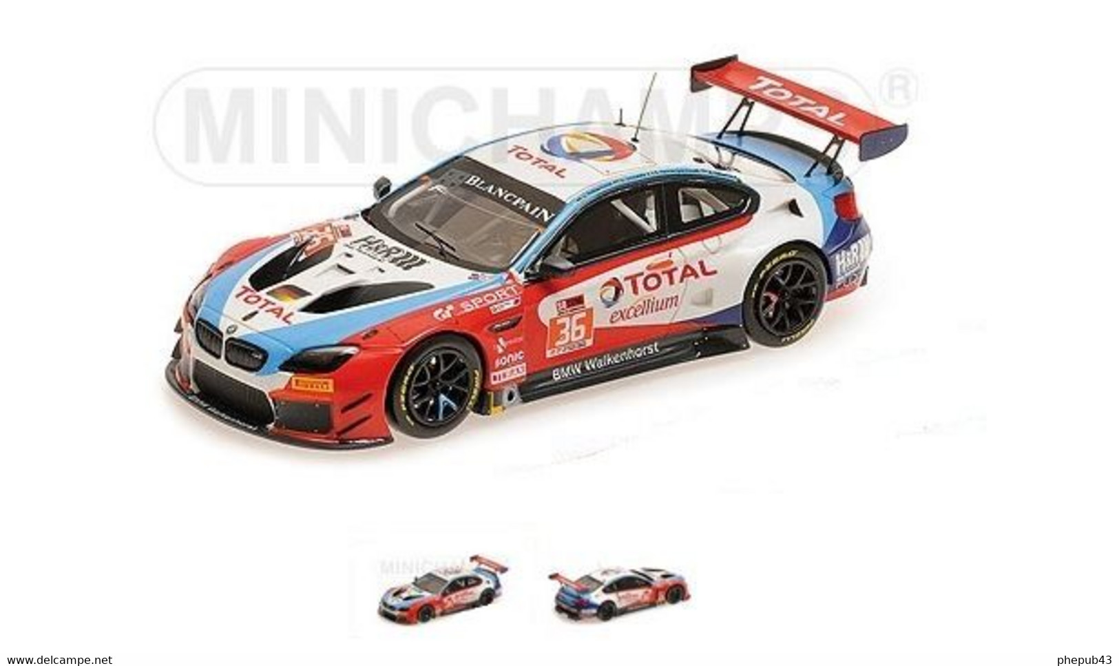 BMW M6 GT3 - Walkenhorst/Schwietz/Van Campenhout - 24h Spa 2017 #36 - Minichamps - Minichamps