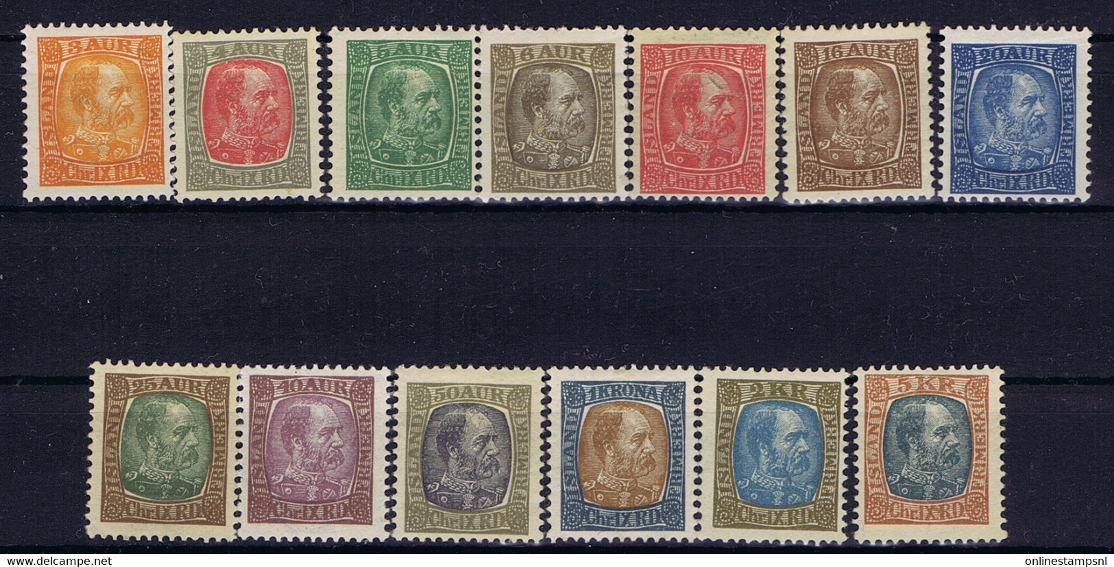 Iceland: 1902 Mi Nr 35 - 47  MH/*, Mit Falz, Avec Charnière Some Spots - Unused Stamps