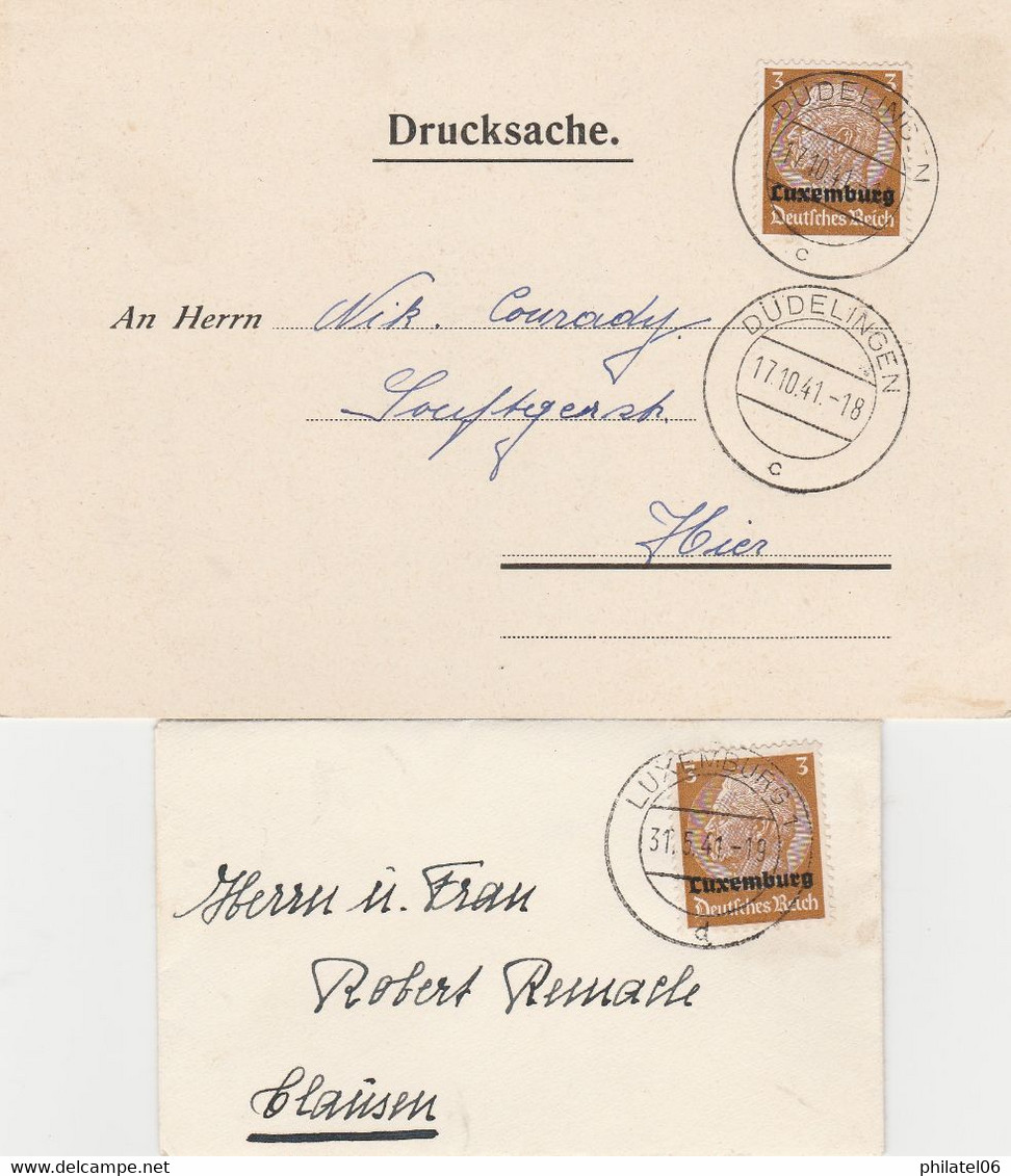 LUXEMBOURG  OCCUPATION ALLEMANDE  WW2 6 LETTRES - 1940-1944 German Occupation