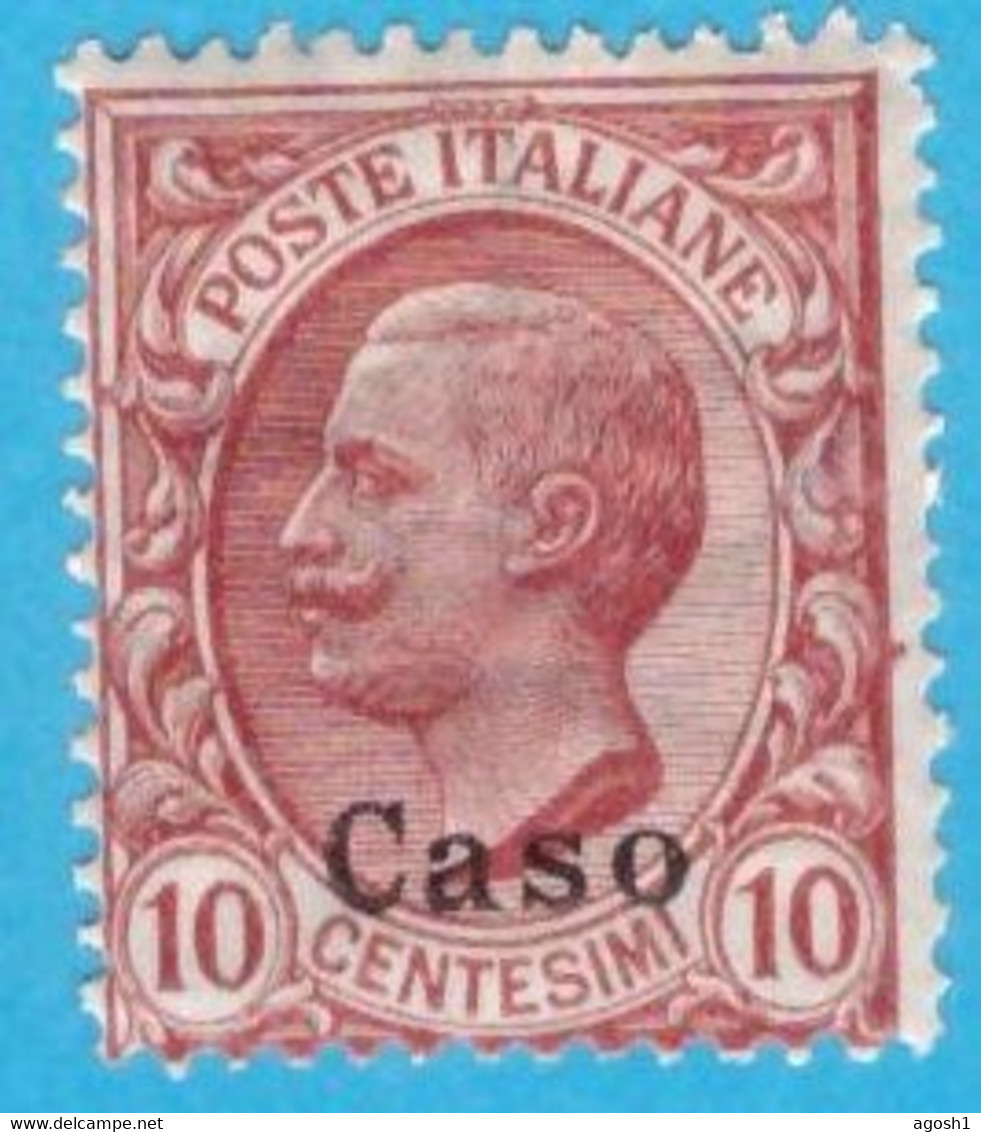 EGCS004 EGEO CASO 1912 FBL D'ITALIA SOPRASTAMPATI CASO CENT 10 SASSONE NR 3 NUOVO MNH ** - Ägäis (Caso)