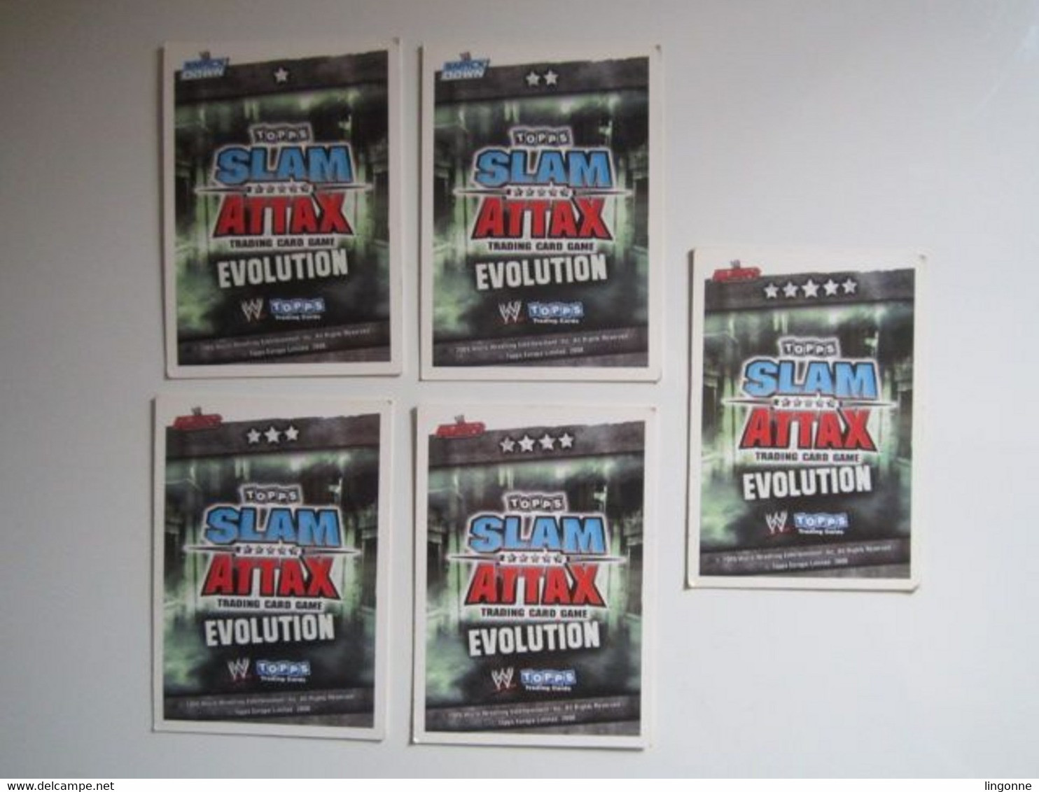 Lot 5 Cartes De Catch TOPPS SLAM ATTAX EVOLUTION Trading Card Game - Tarjetas