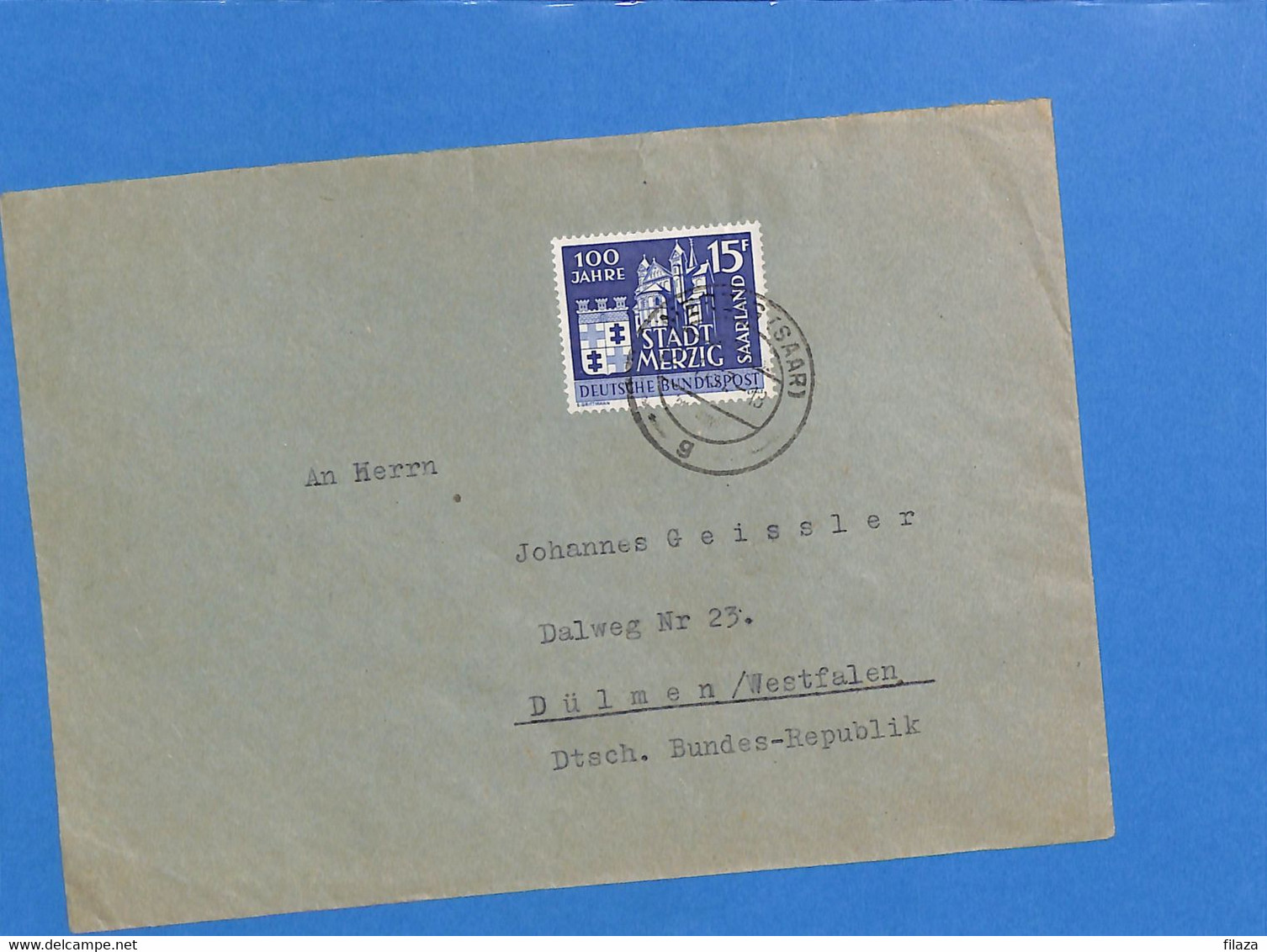 Saar 1957 Lettre De Merzig (G2615) - Briefe U. Dokumente