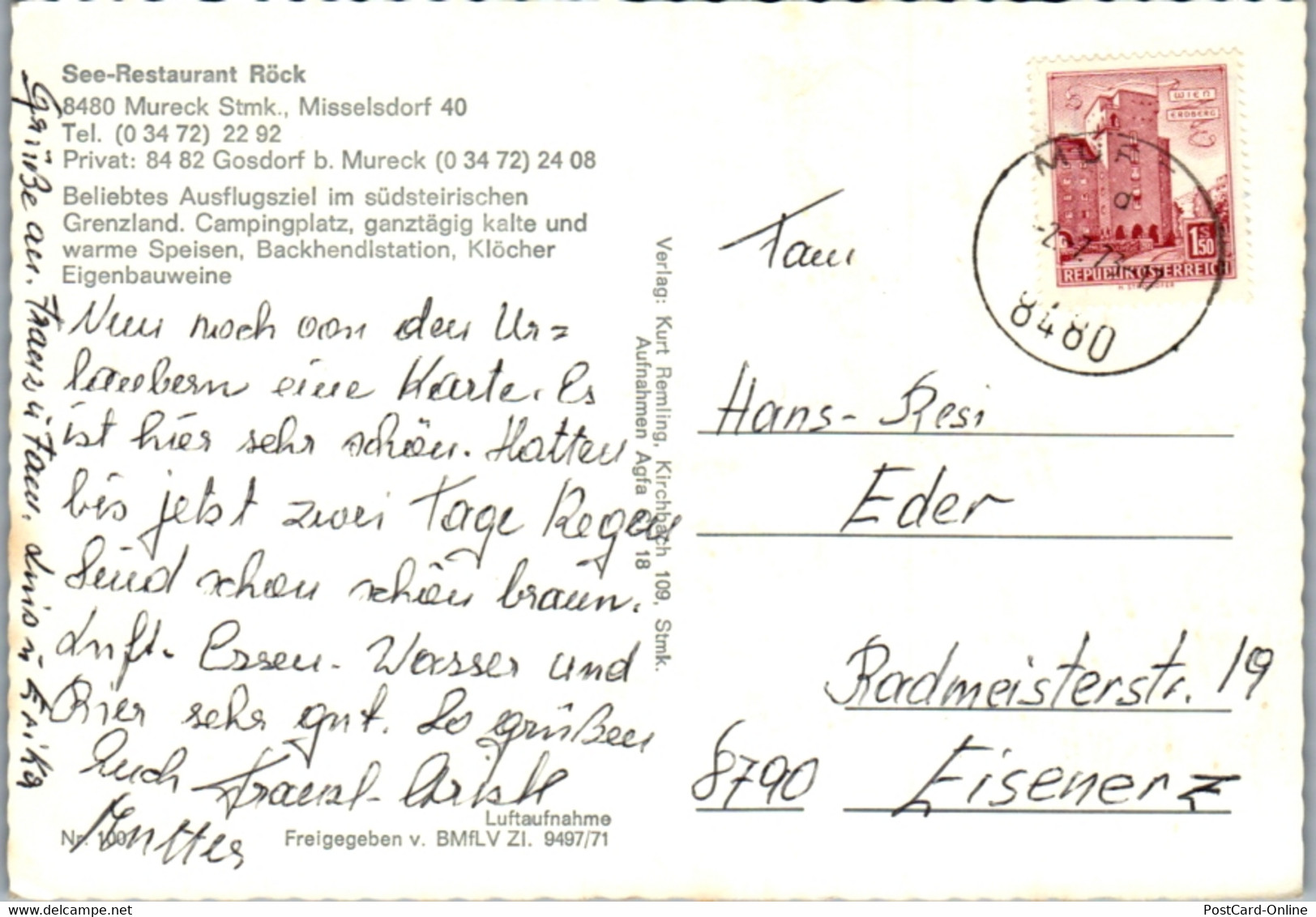 13297 - Steiermark - Mureck , See Restaurant Röck , Röcksee , Mehrbildkarte - Gelaufen 1973 - Mureck