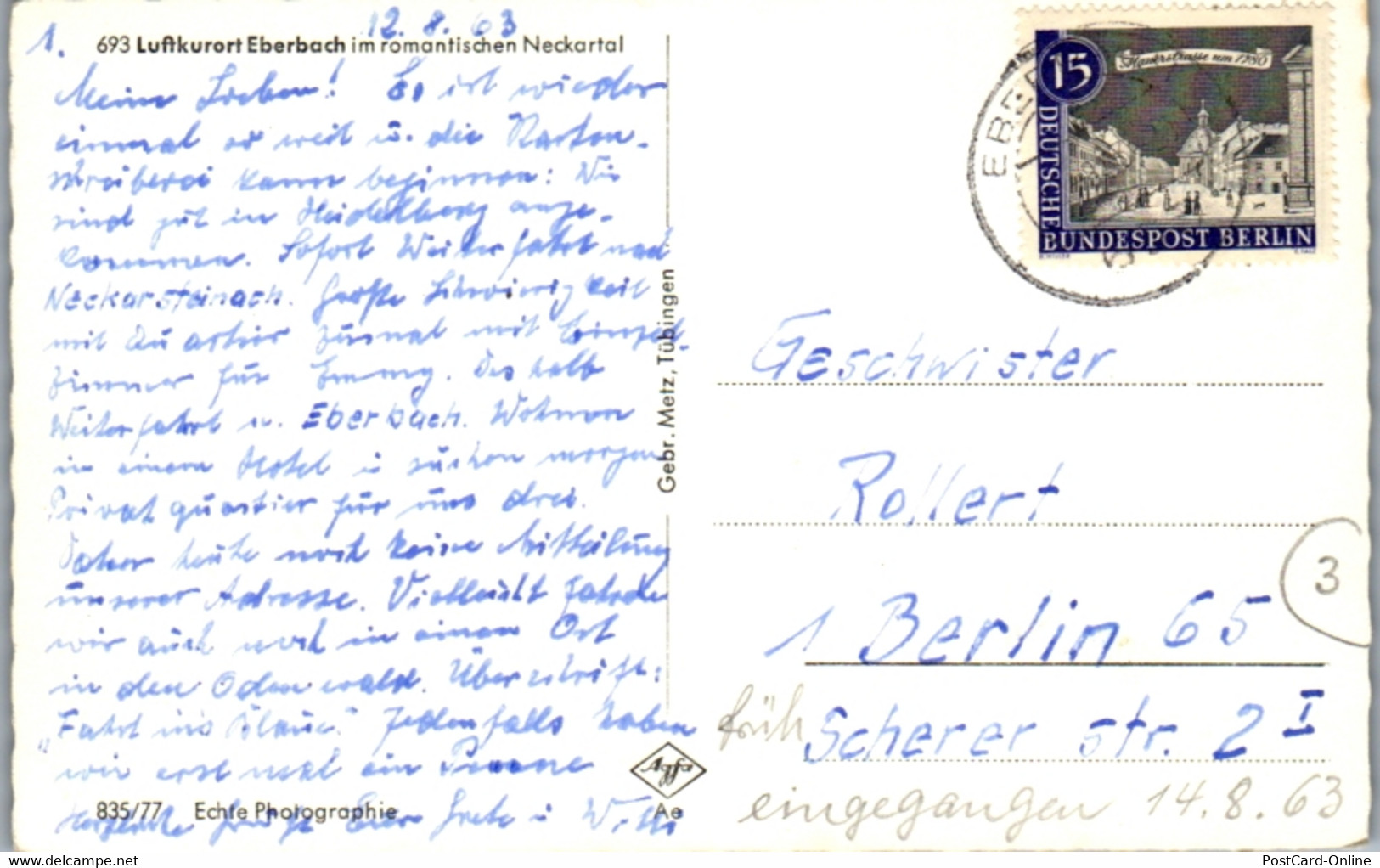 13336 - Deutschland - Eberbach Luftkurort , Neckartal - Gelaufen 1963 - Eberbach