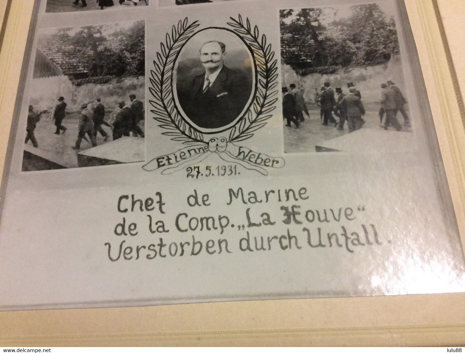 ♦️ CREUTZWALD  La Houve. Cérémonie Religieuse Deces De WEBER Étienne Année 1931 - Creutzwald