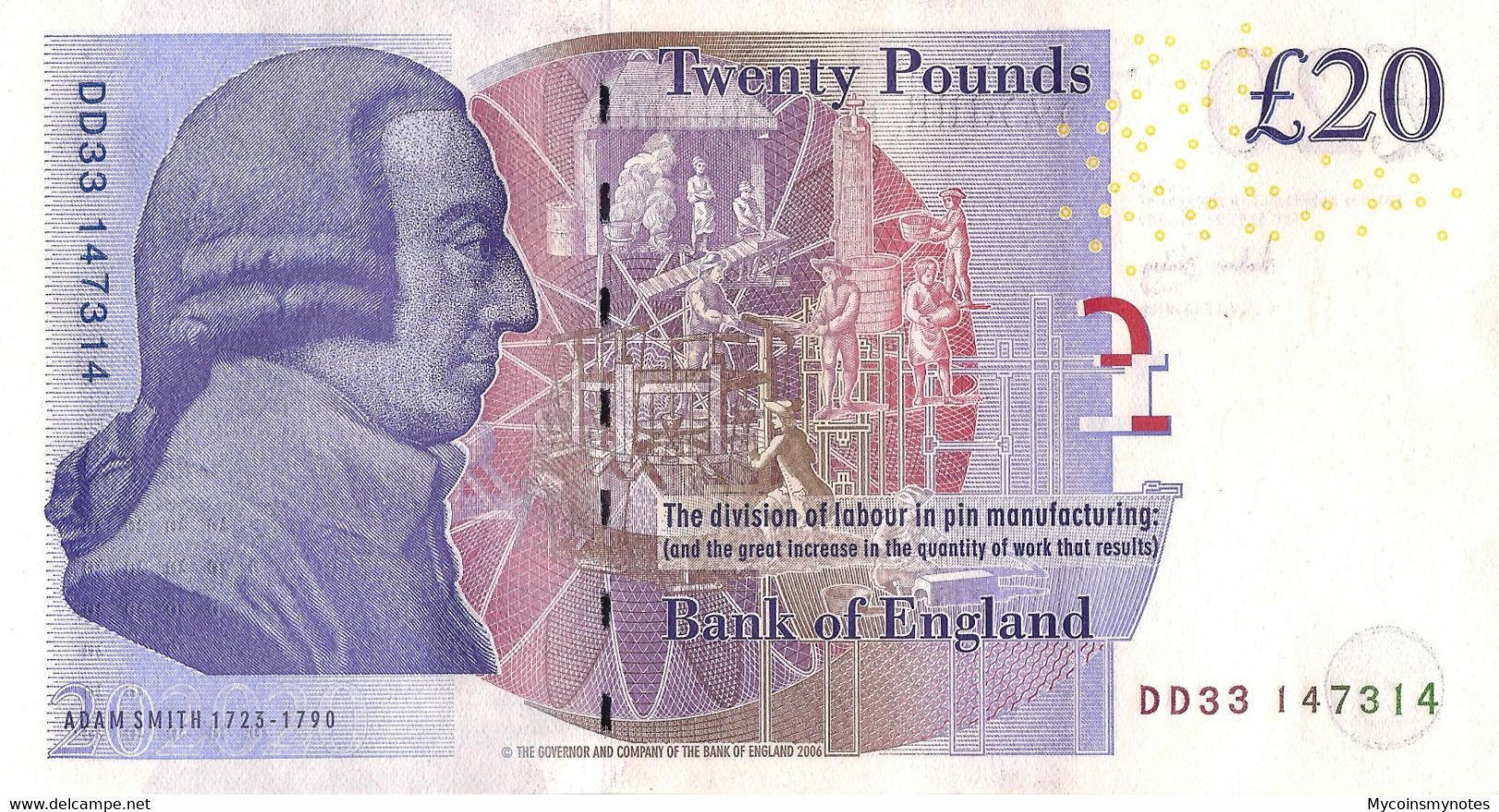 ENGLAND, 20 POUNDS, 2006 P392a, Paper, Q. Elizabeth II, UNC - 20 Pounds