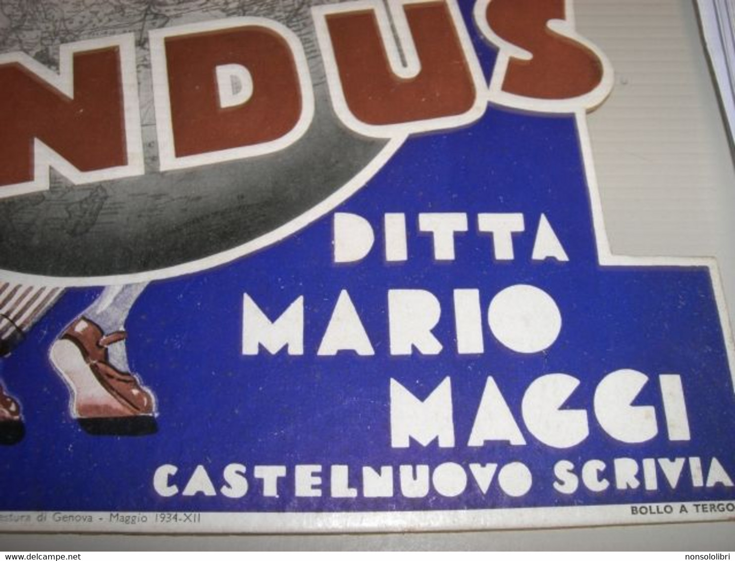 TARGA PUBBLICITARIA IN CARTONE DITTA MARIO MAGGI CASTELNUOVO SCRIVIA -MUNDUS - Plaques En Carton