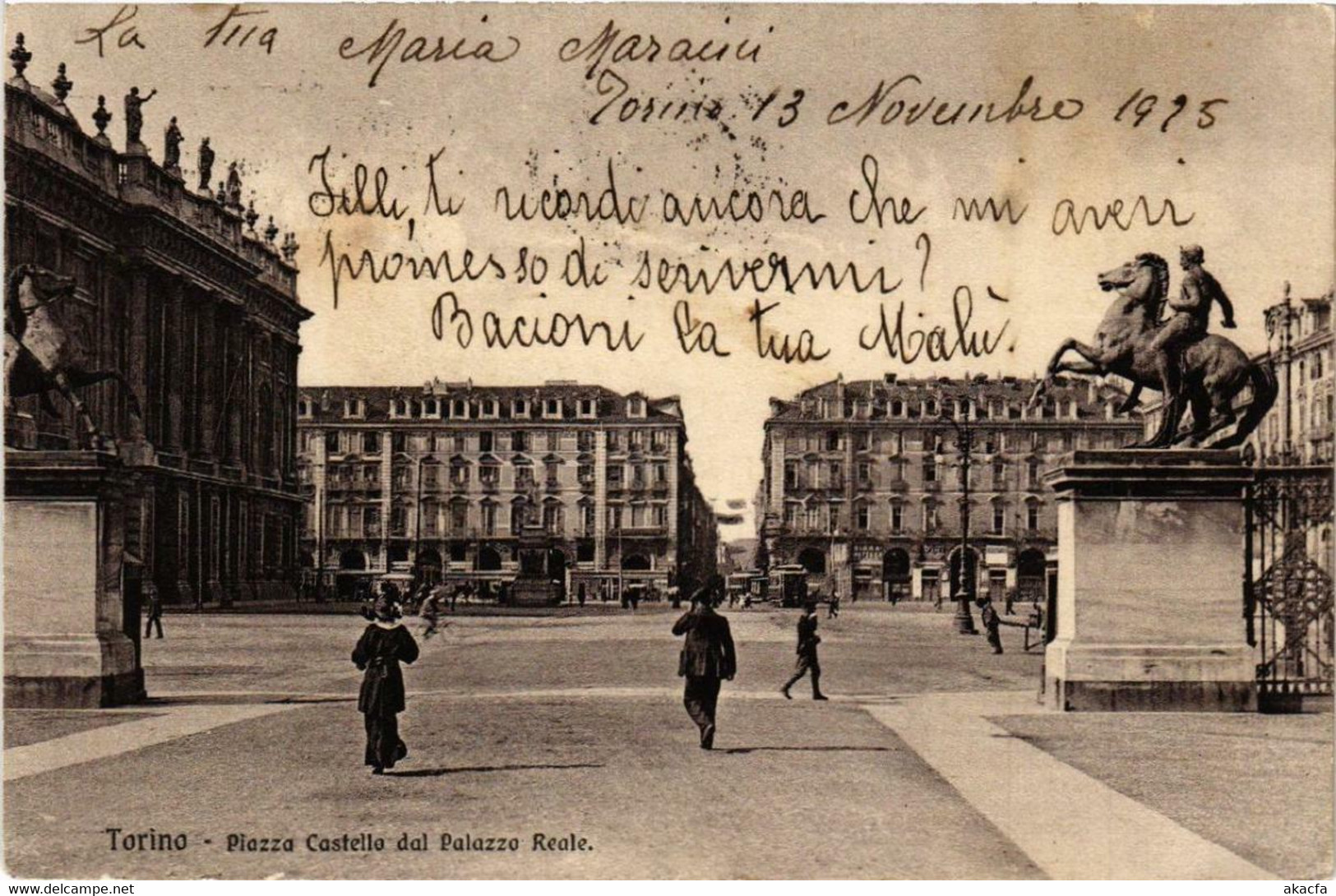 CPA AK TORINO Piazza Castello Dal Palazzo Reale ITALY (542194) - Palazzo Reale