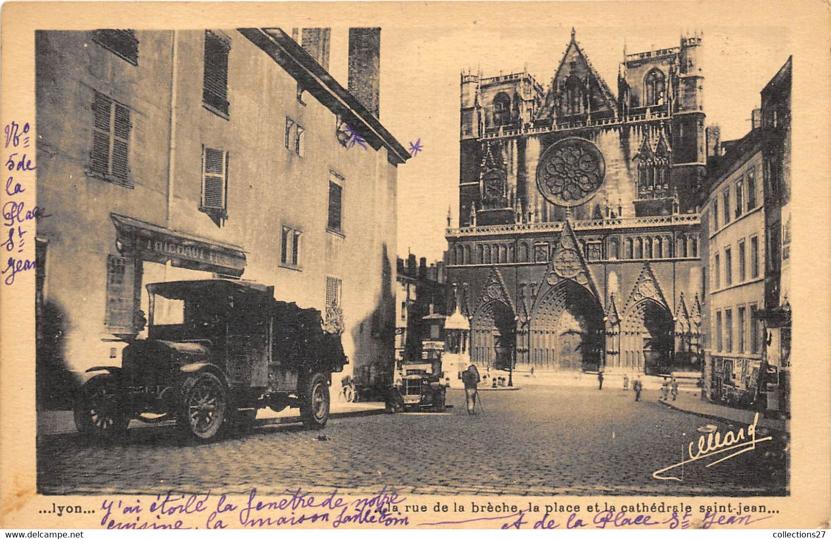 69-LYON- LA RUE DE LA BRECHE- LA PLACE ET LA CATHEDRALE SAINT-JEAN - Lyon 5