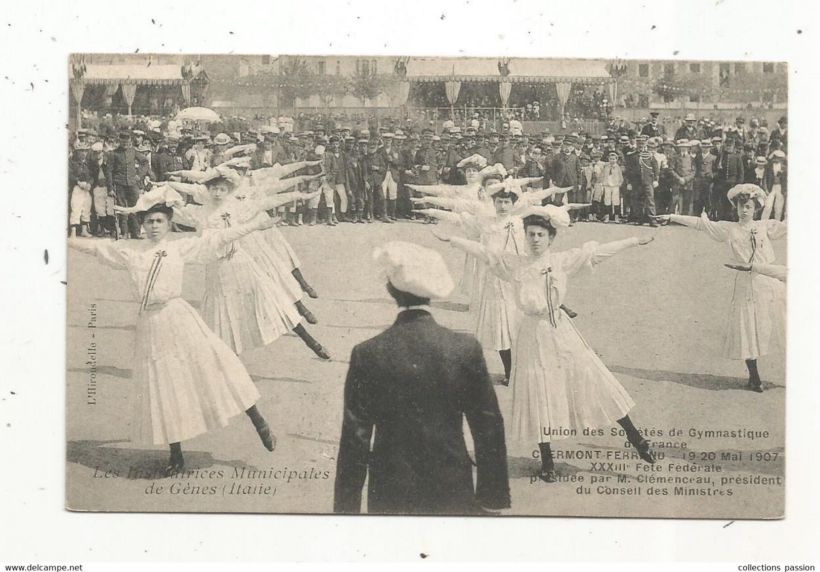 Cp , Sports , Union Des Sociétés De GYMNASTIQUE De France , CLERMONT FERRAND , 1907 , Les Institutrices  De Gênes - Gymnastik