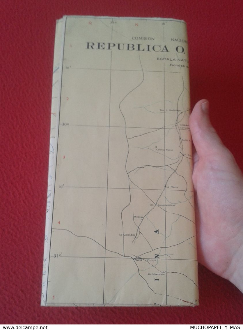 MAPA PLEGADO MAP CARTE DE LA REPUBLICA ORIENTAL DEL URUGUAY ESCALA 1.500.000 VER FOTOS Y DESCRIPCIÓN, PAÍS DE SUDAMÉRICA - Wereld