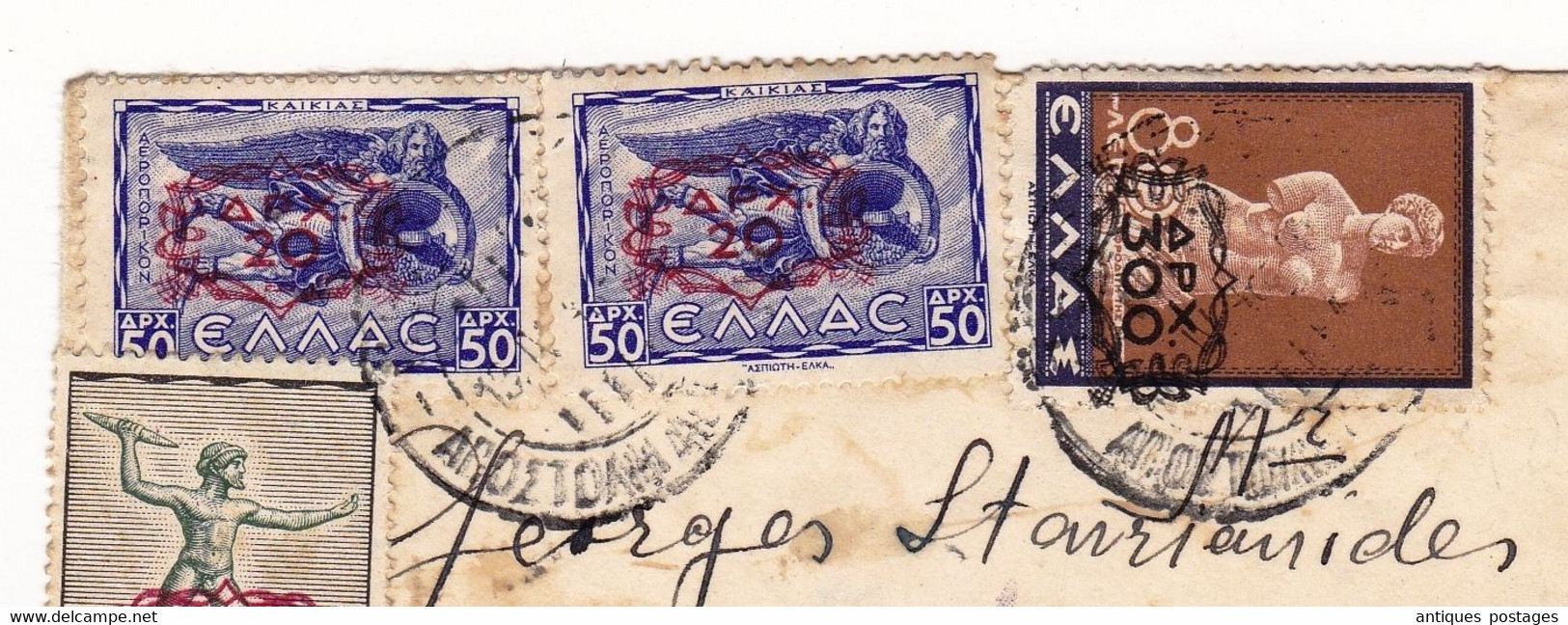 Lettre 1946 Nikaia Attique Greece Anvers Belgique Νίκαια Αττικής Nikea Nicée Ελλάδα - Briefe U. Dokumente