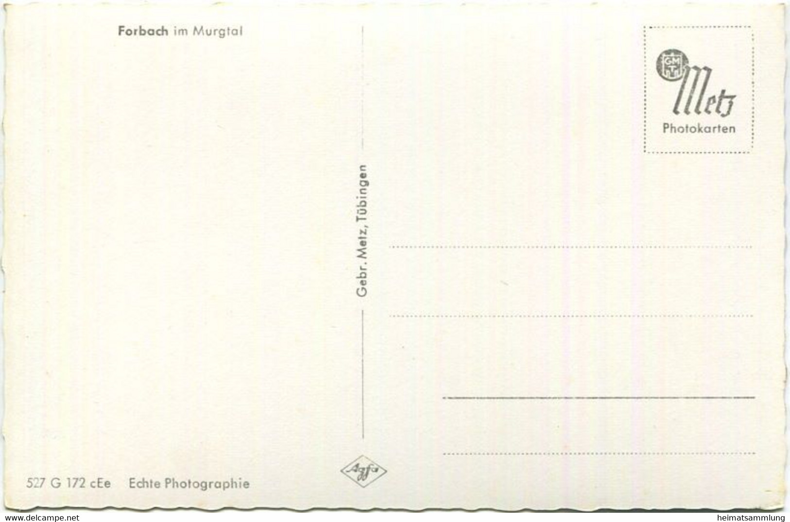 Forbach Im Murgtal - Foto-AK - Verlag Gebr. Metz Tübingen - Forbach