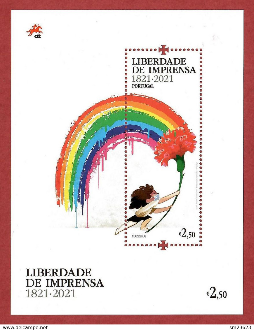 Portugal 12.07.2021 , Liberdade De Imprensa 1821/2021 - Sheet - Postfrisch / MNH / (**) - Neufs