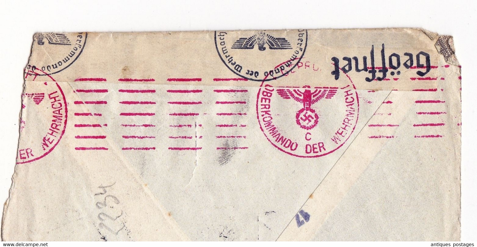 Lettre Belgique 1941 Bruxelles Agence Havas Censure IIIe Reich Geöffnet Censor WW2 - WW II (Covers & Documents)
