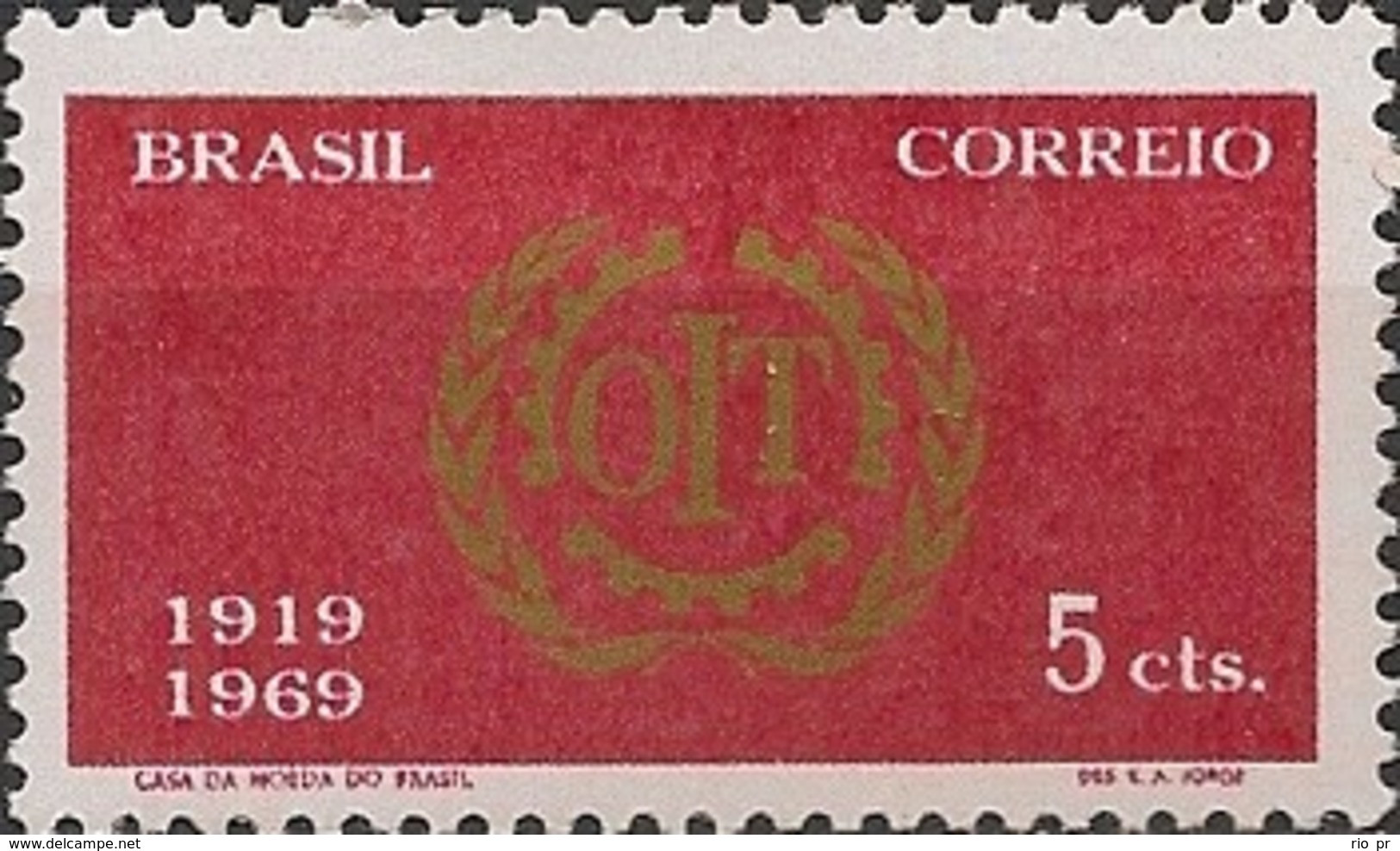 BRAZIL - 50th ANNIVERSARY OF THE ILO 1969 - MNH - ILO