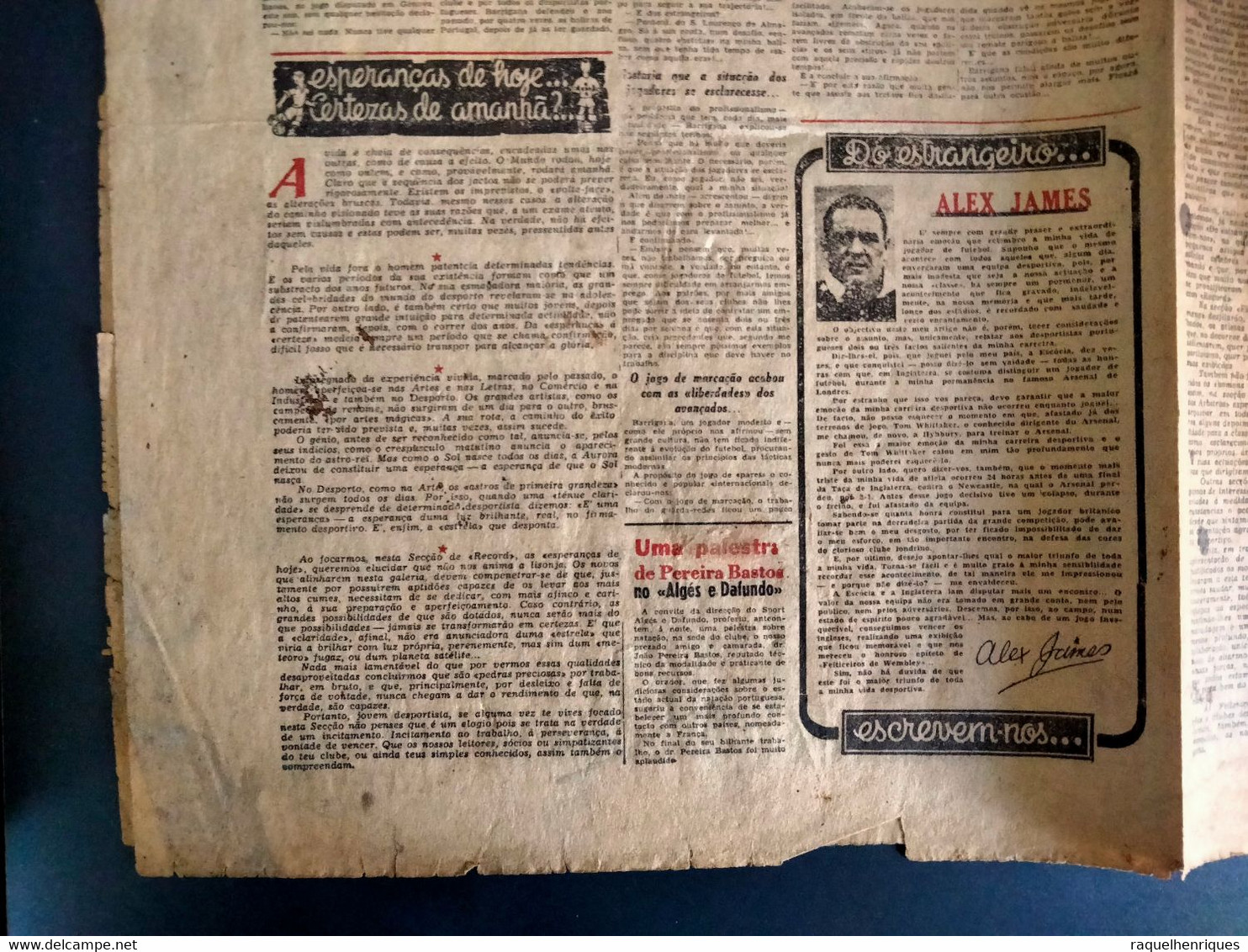 JORNAL RECORD Nº 1 - 26 de NOVEMBRO 1949 - 8 PAGINAS DESDOBRAVEL - RARO