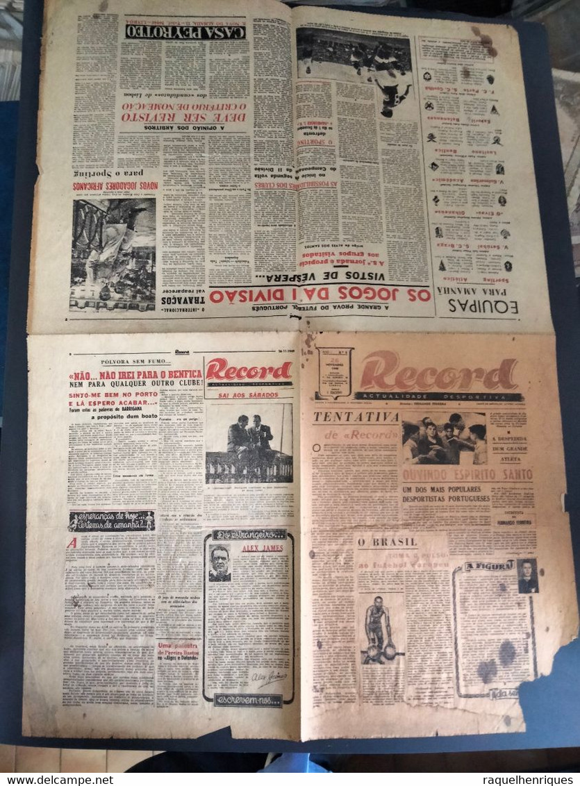 JORNAL RECORD Nº 1 - 26 de NOVEMBRO 1949 - 8 PAGINAS DESDOBRAVEL - RARO