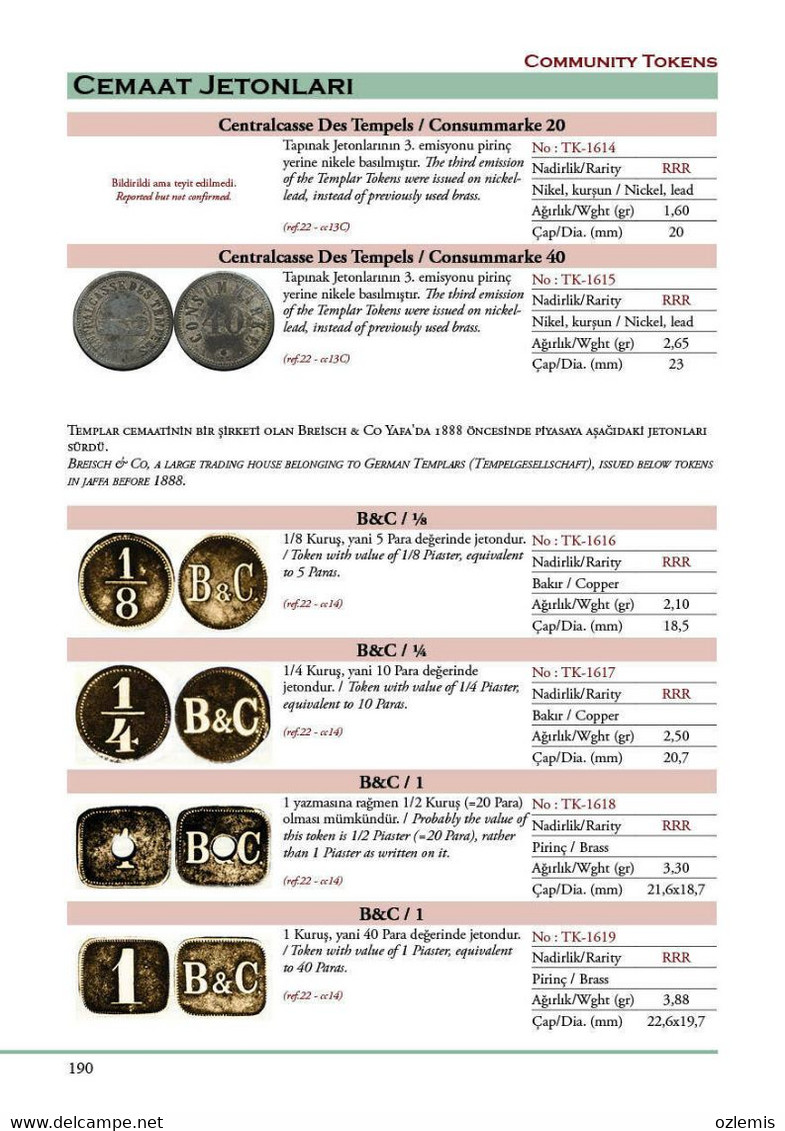 Ottoman Empire & Turkish Republic Tokens Catalogue