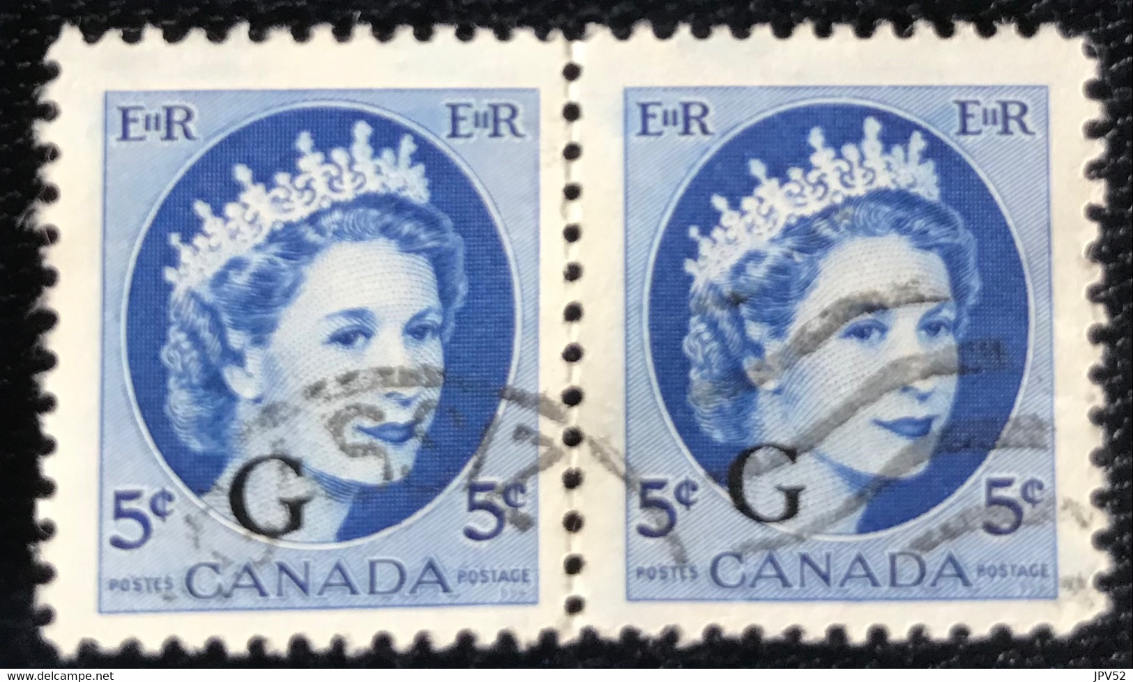 Canada - P5/45 - (°)used - 1956 - Michel 45 - Koningin Elizabeth II - Aufdrucksausgaben